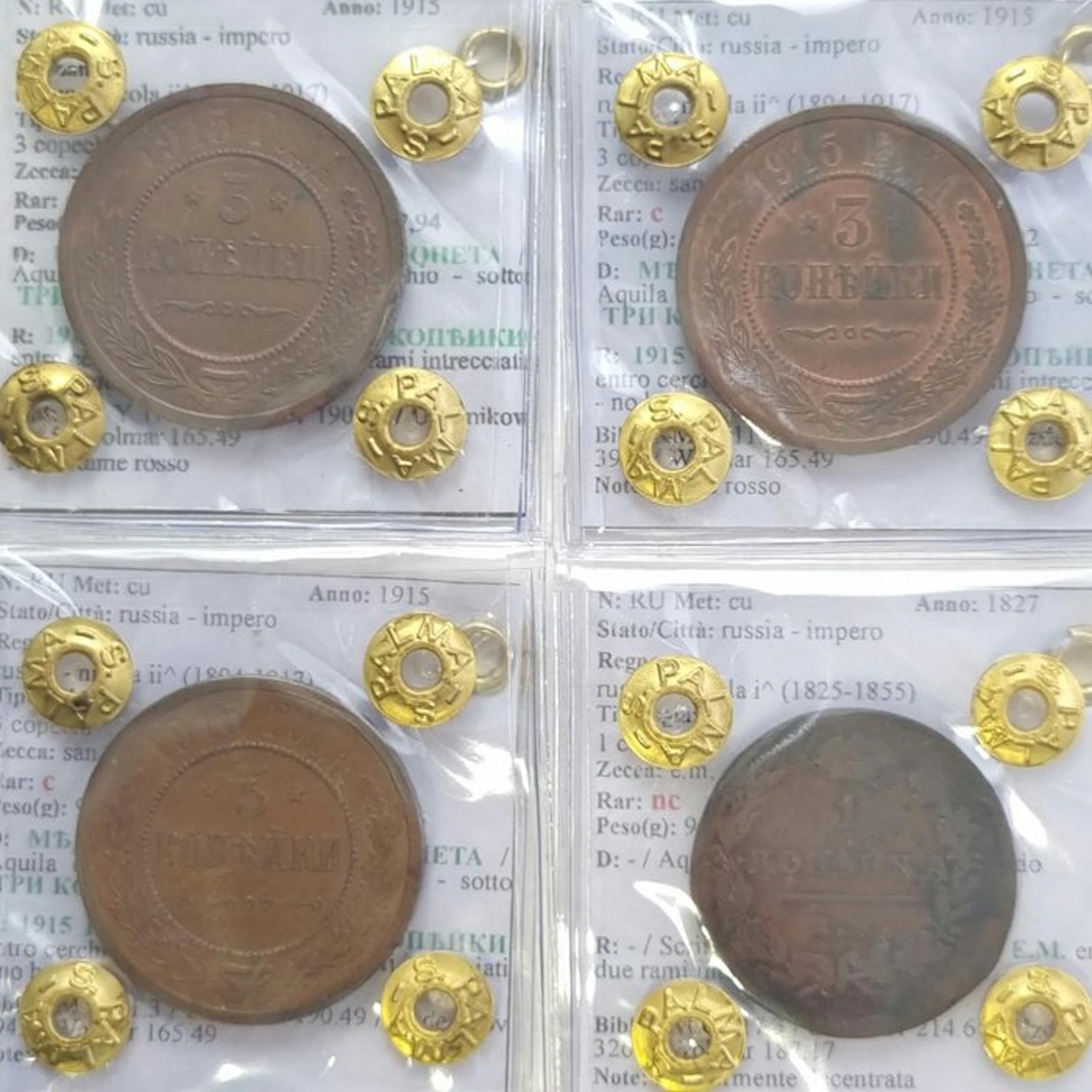 Russia. Nicola I e II. 3 - 1 Copechi 1827-1915 (No reserve price)