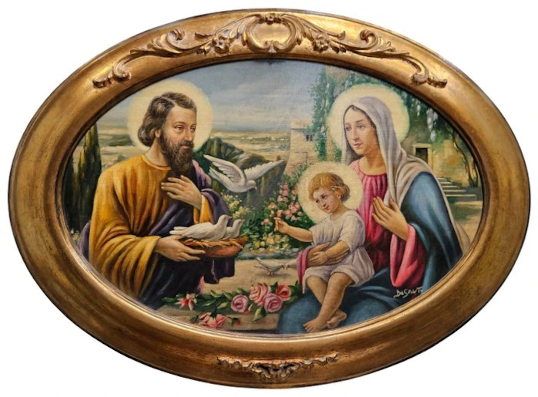 Scuola europea - Sacra famiglia - 60 x 40 cm