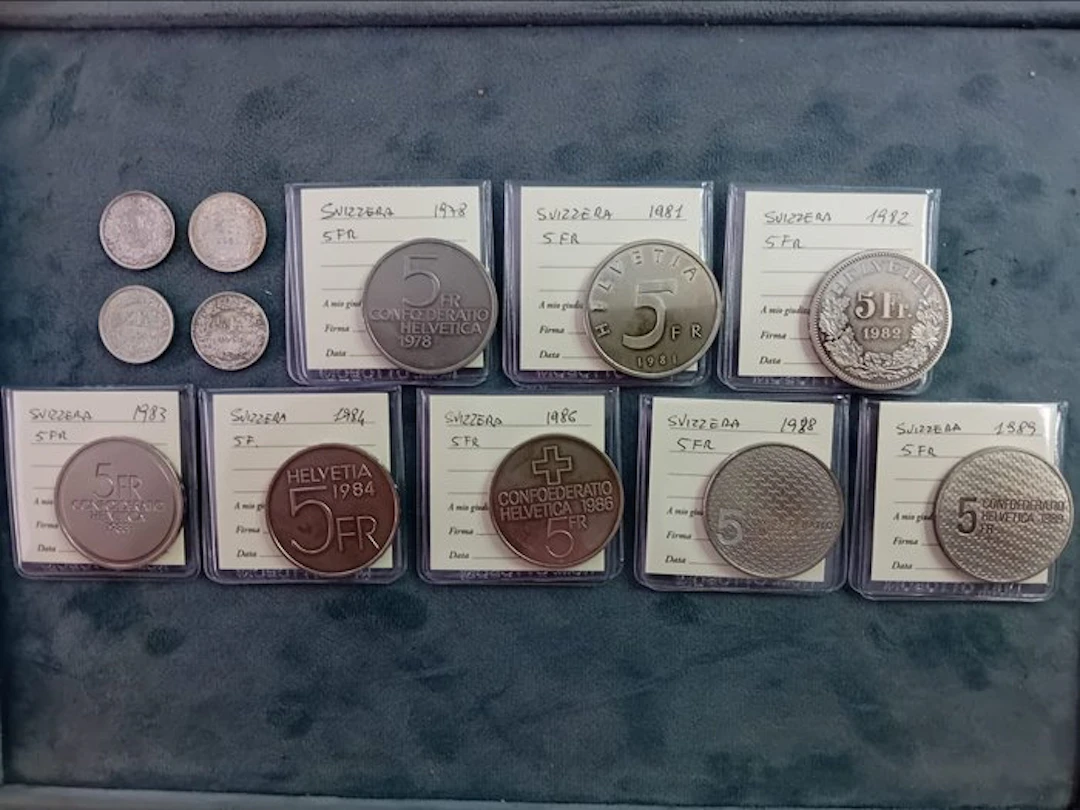 Switzerland. Lotto 12 monete con argento (No reserve price)