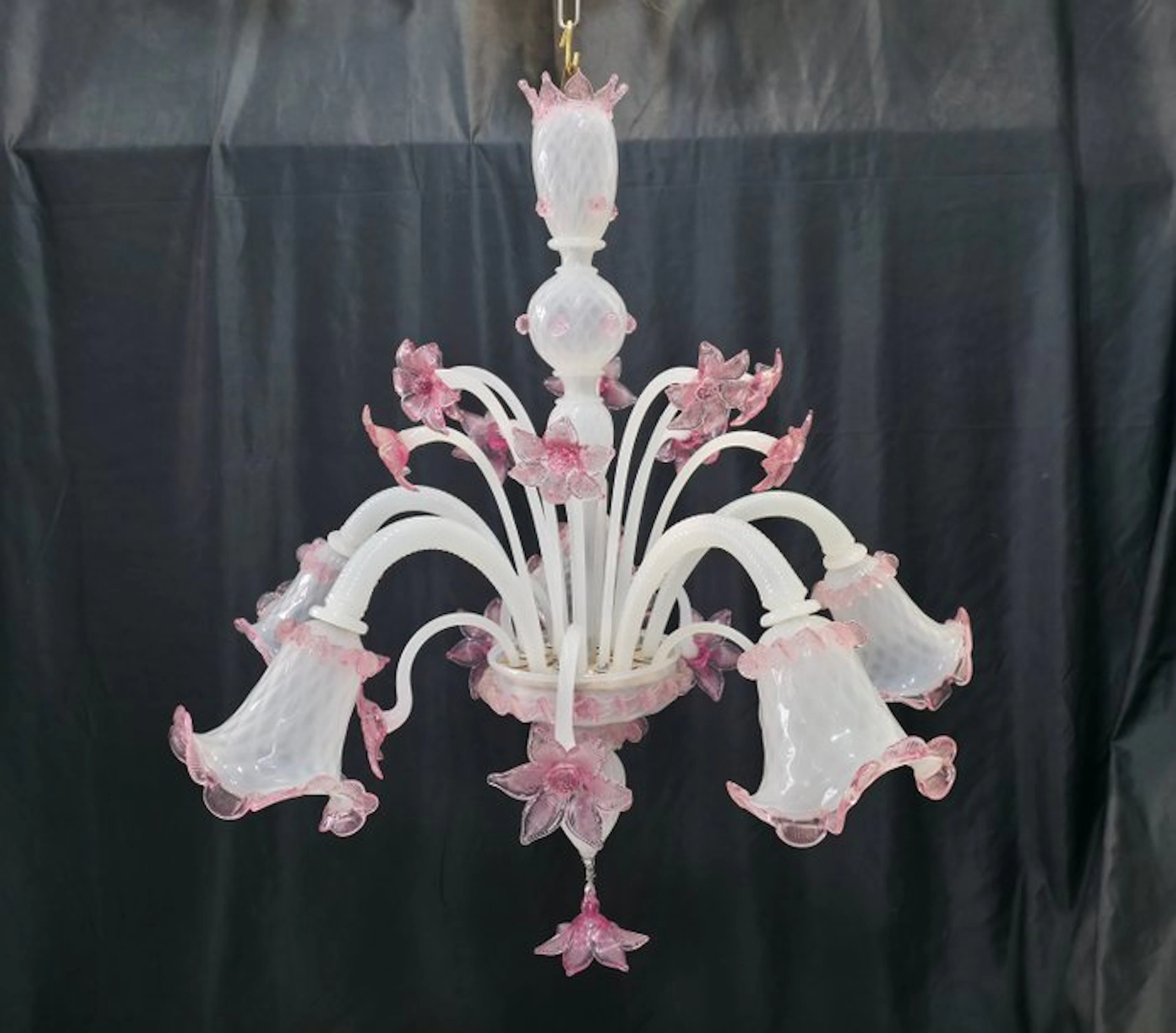 Chandelier - Biancolatte - Murano glass - 5 lights