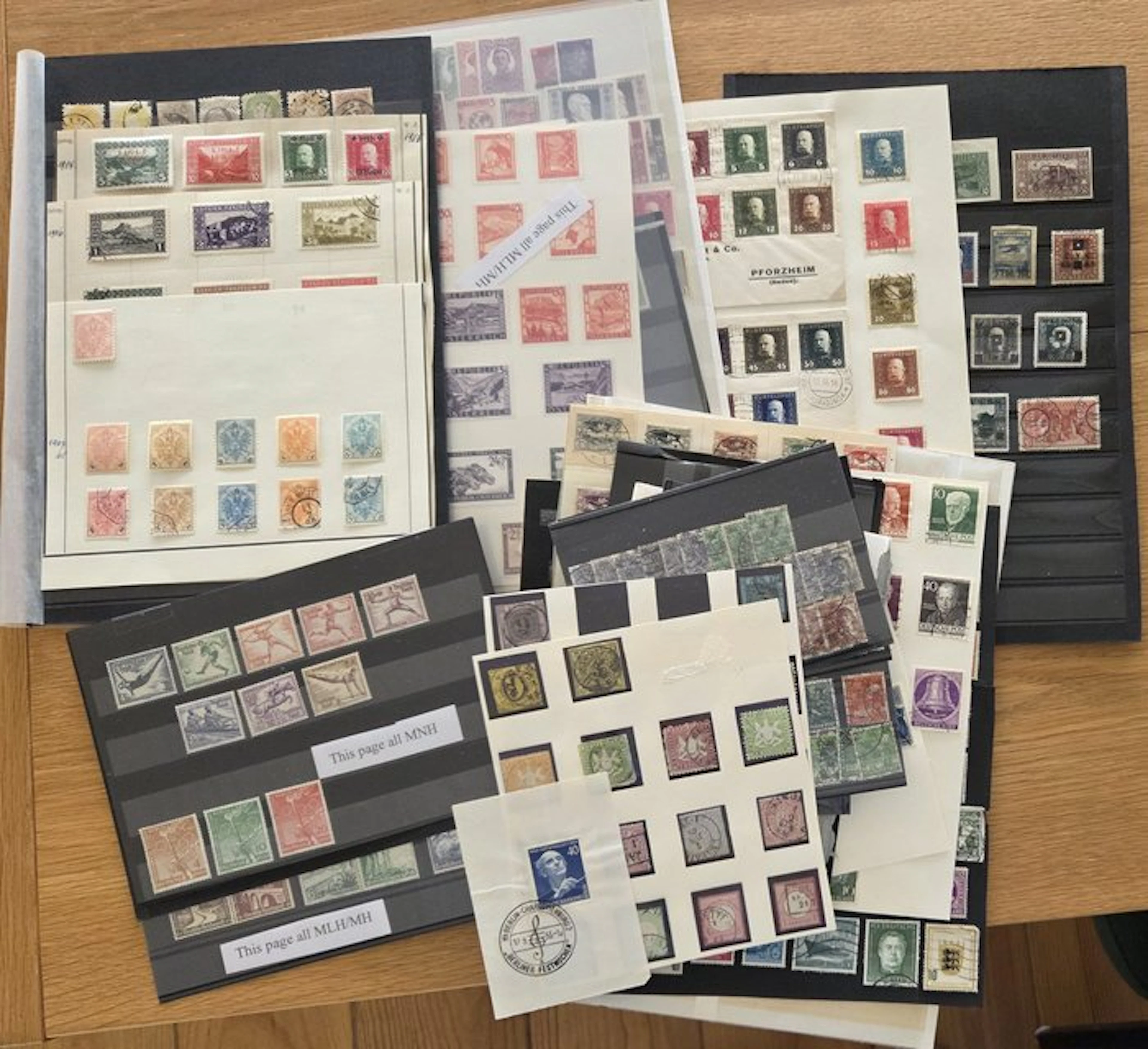 World - e485) Germany, Austria, Bosnia stamps, with higher values on 30 photos.