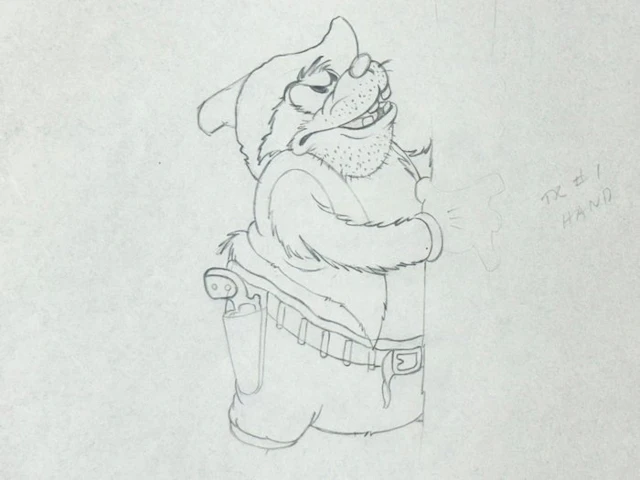 Two-Gun Mickey (Walt Disney, 1934) - 1 Peg Leg Pete Animation Drawing