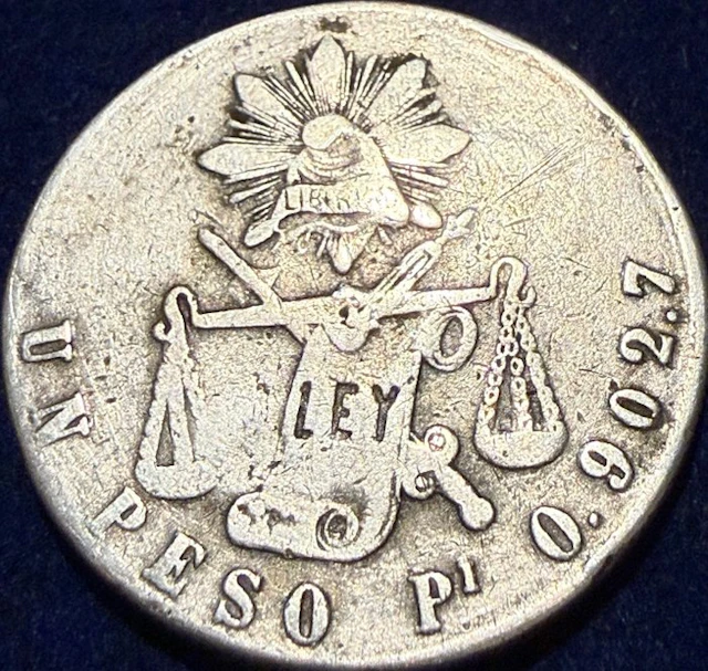 Mexico. 1 Peso 1873 Balanza (No reserve price)