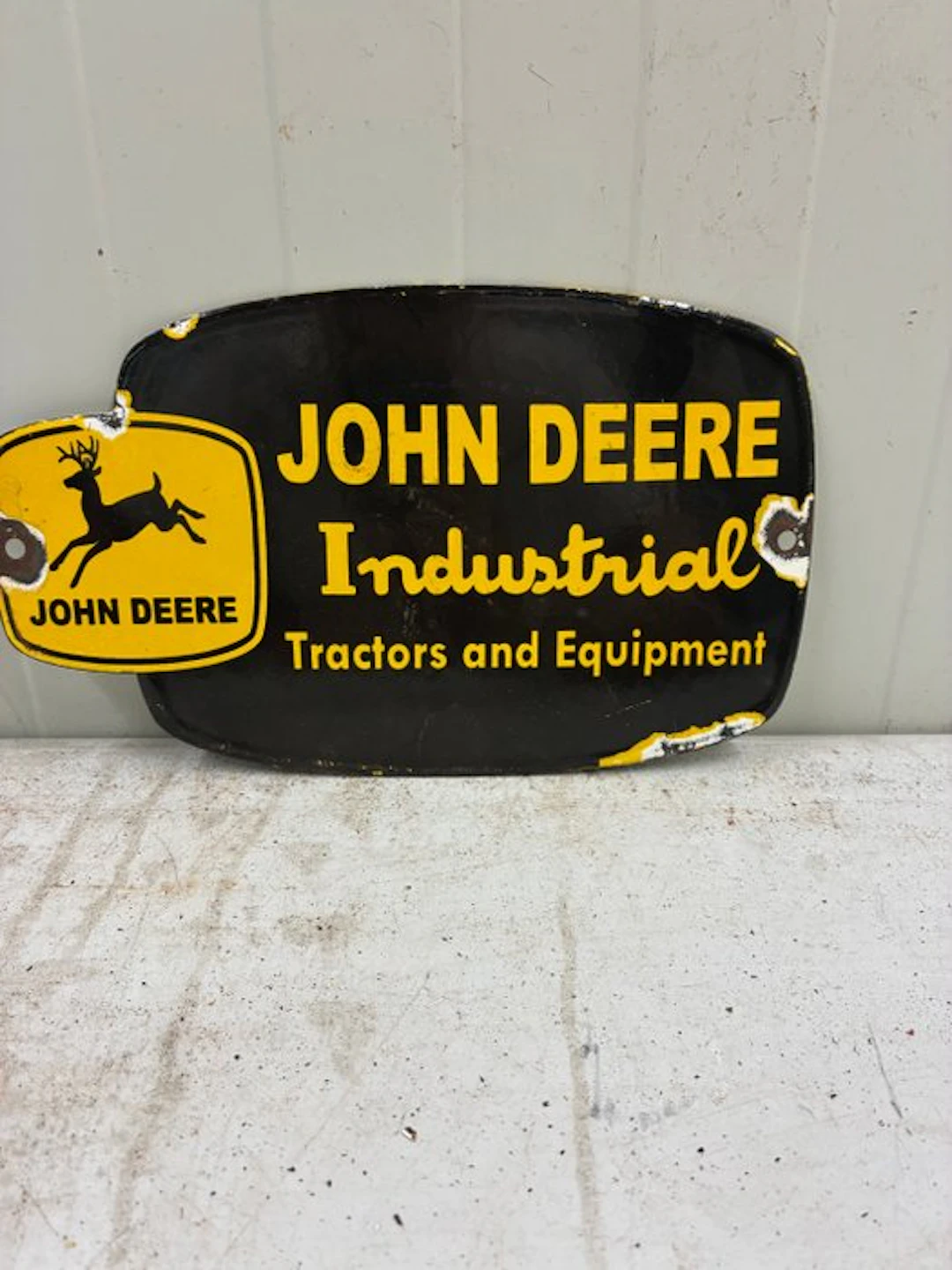 John Deere Industrial – Enamel Advertising Sign –...
