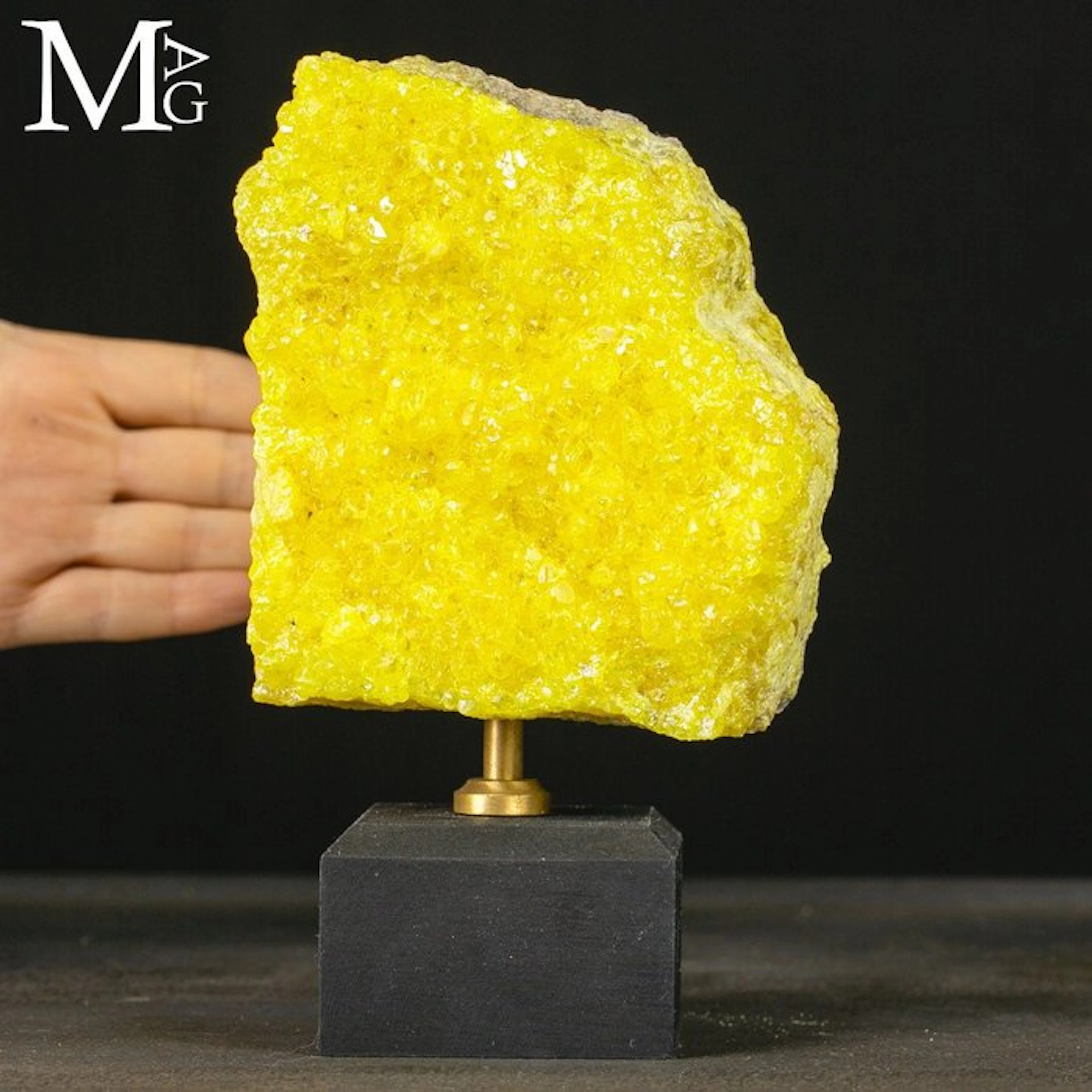 Vivid Golden-Yellow Crystalline Sulfur Cluster A...