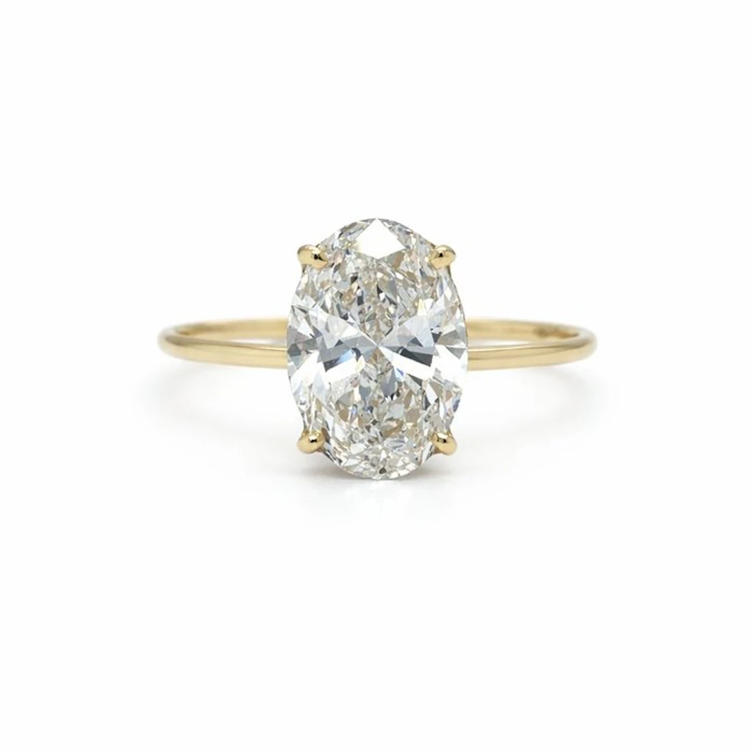 No reserve price - Ring - 14 kt. Yellow gold - 3.03ct. tw. Diamond (Lab-grown)