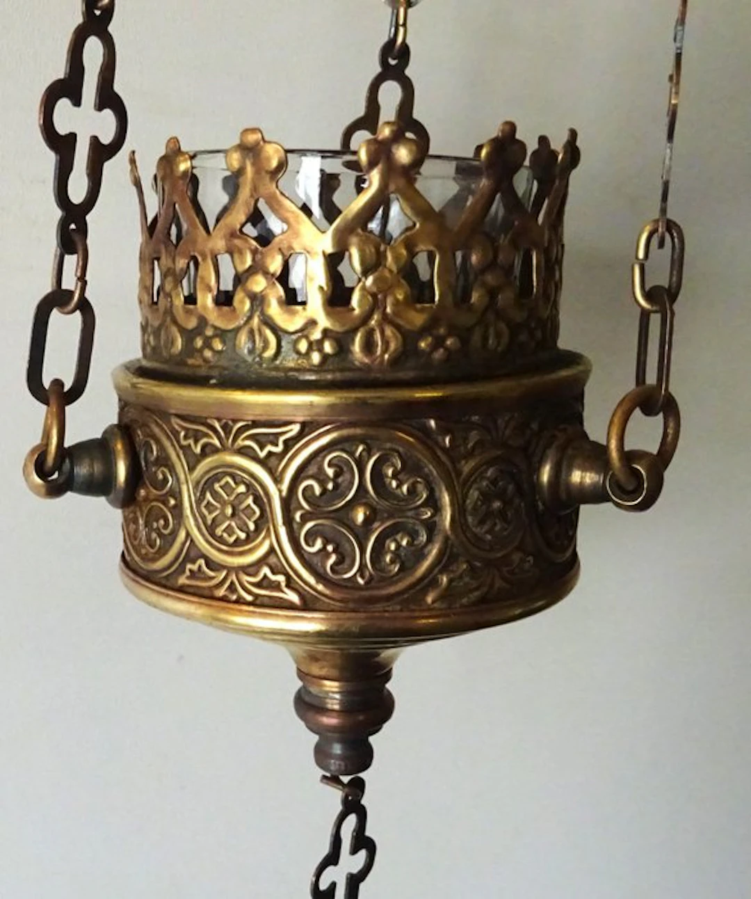 Sanctuary lamp - Antique Godslamp - Patinated bronze