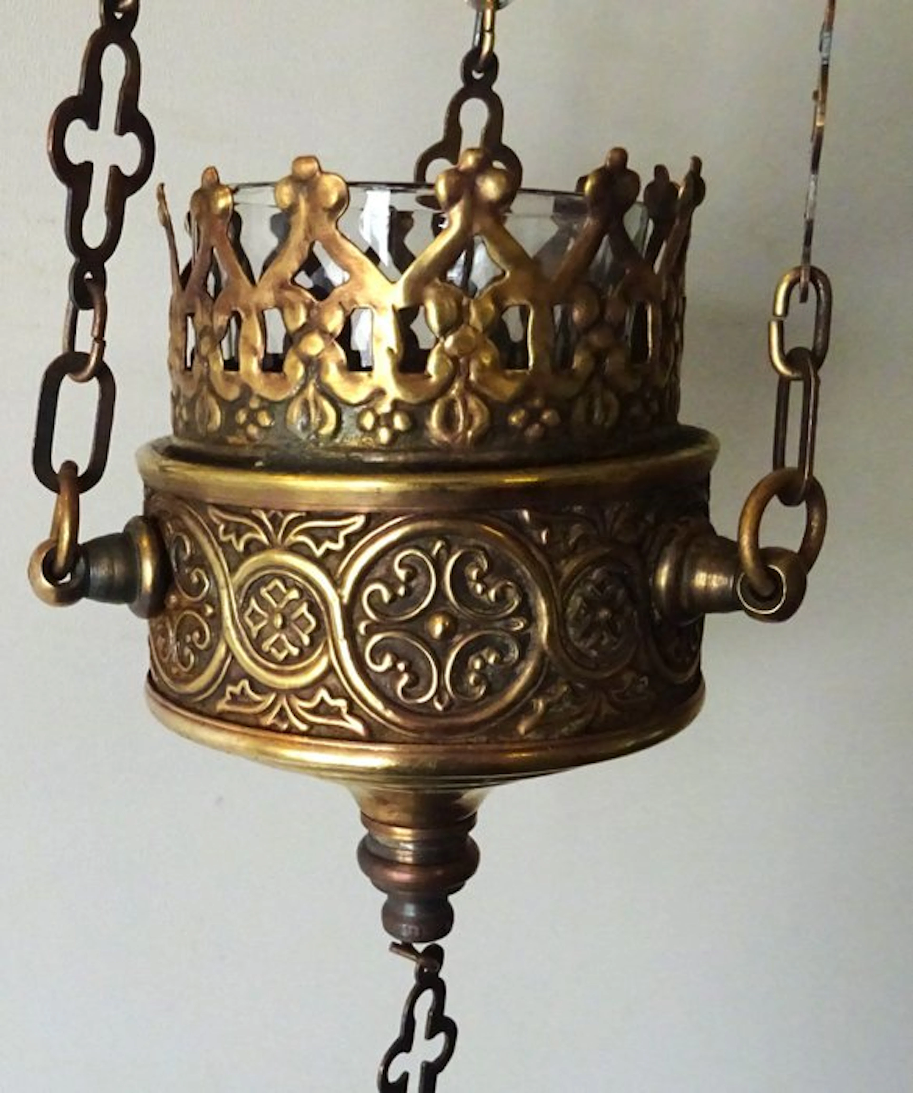 Sanctuary lamp - Antique Godslamp - Patinated bronze