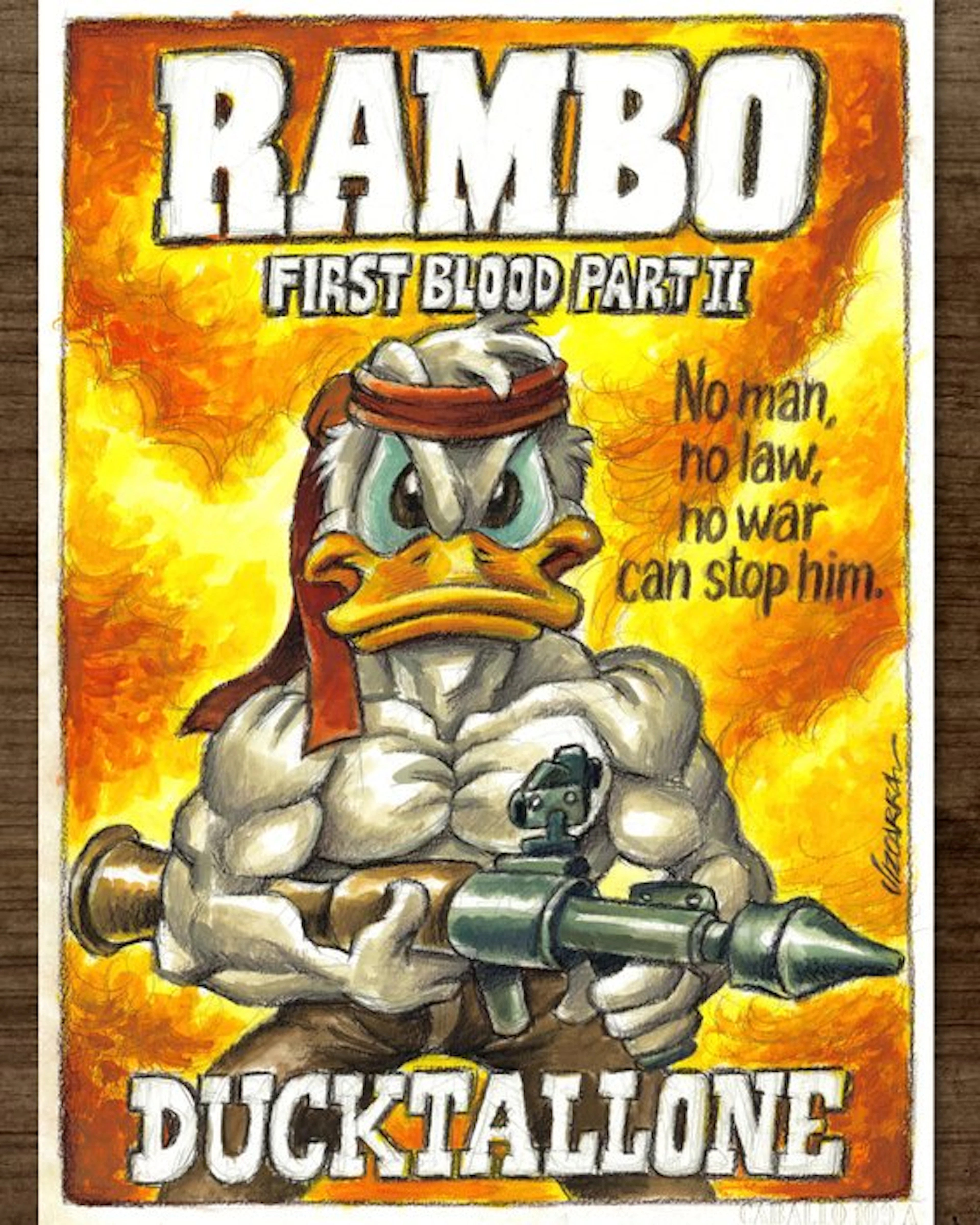 Joan Vizcarra - Donald Duck Inspired by Rambo: First...