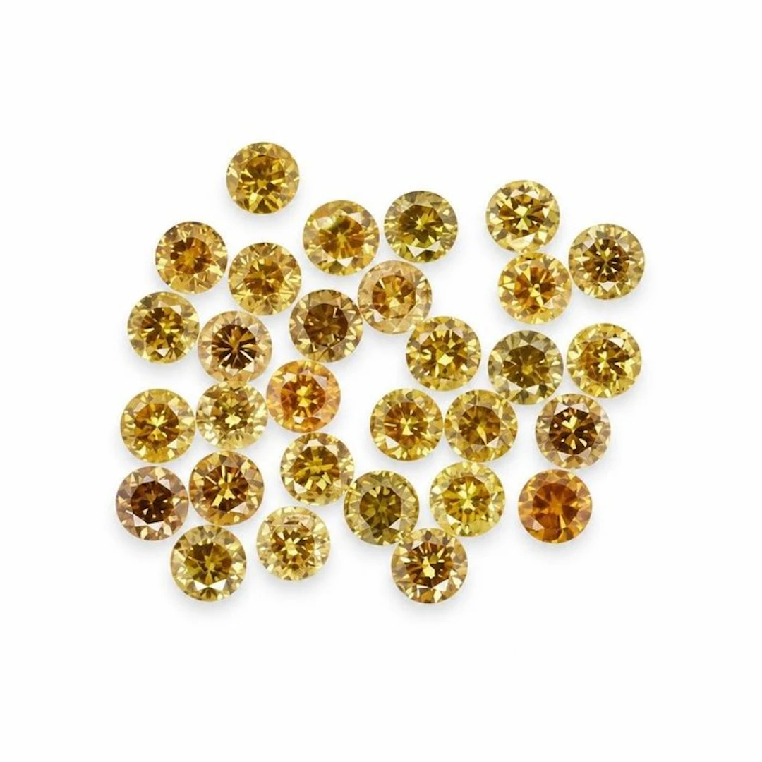 No reserve price - 30 pcs Diamond (Natural coloured) - 0.85 ct - Round - Fancy