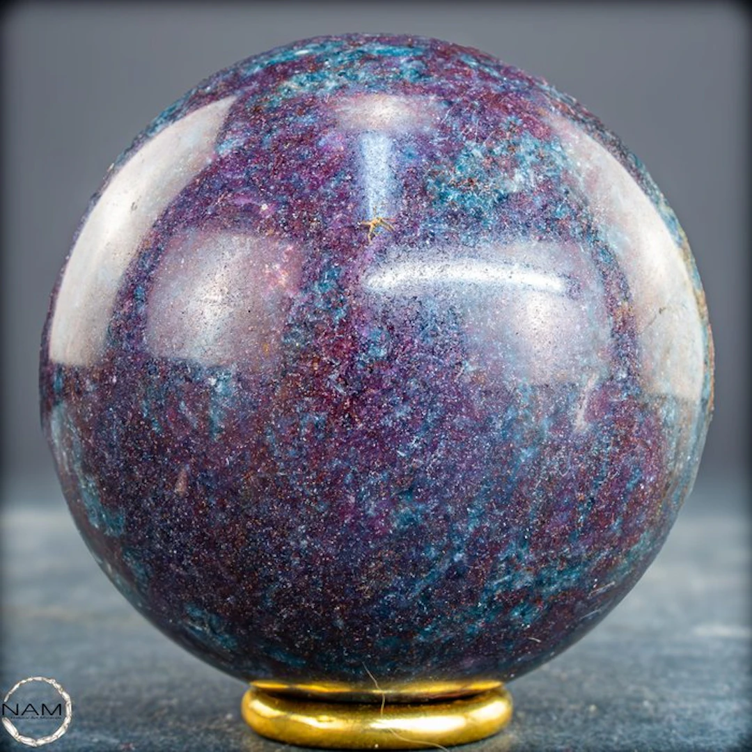 Very Rare Natural Ruby in Kyanite & Fuchsite Crystal Sphere
