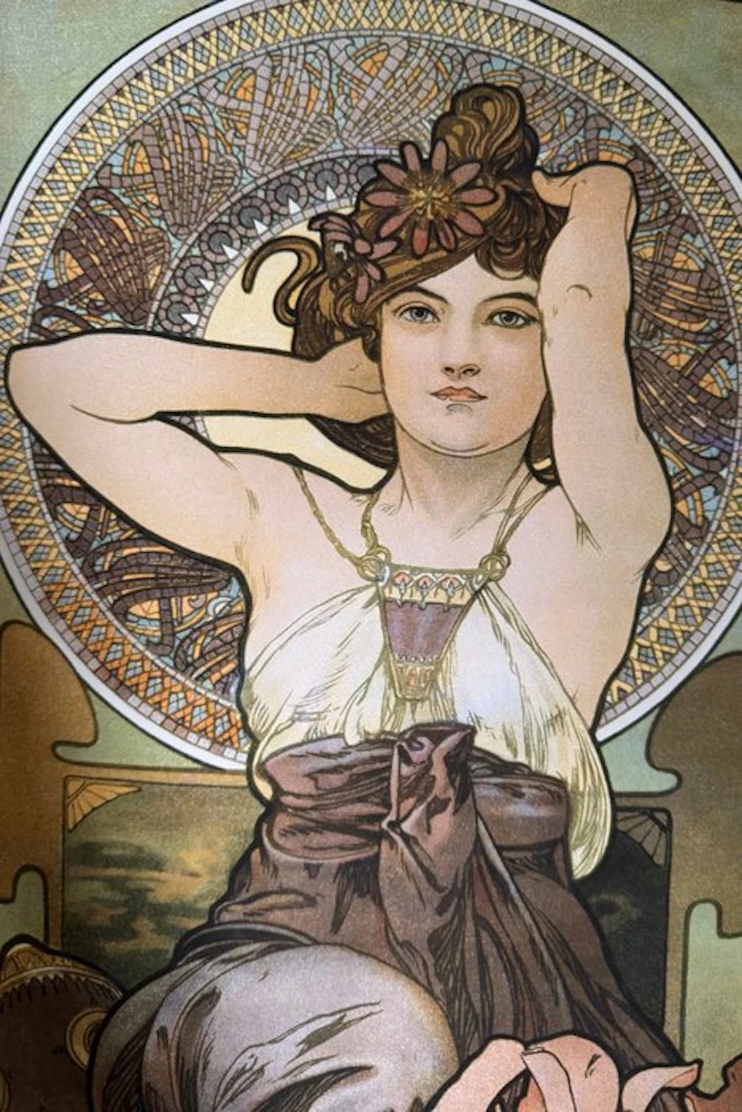 Alphonse Marie Mucha - “Gemstones Amethyst, 1900”. Gesigneerd in de plaat.