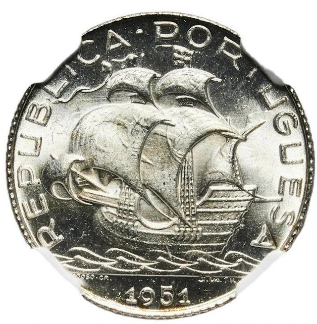 Portugal. 2 ½ Escudos 1951 - NGC MS64