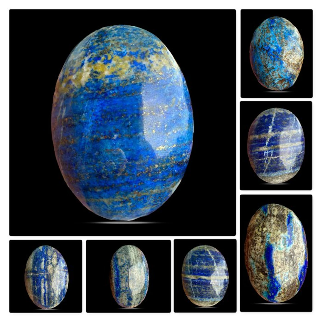 Polished Lapis Lazuli Collection – Palm Stones- 1118 g - (7)