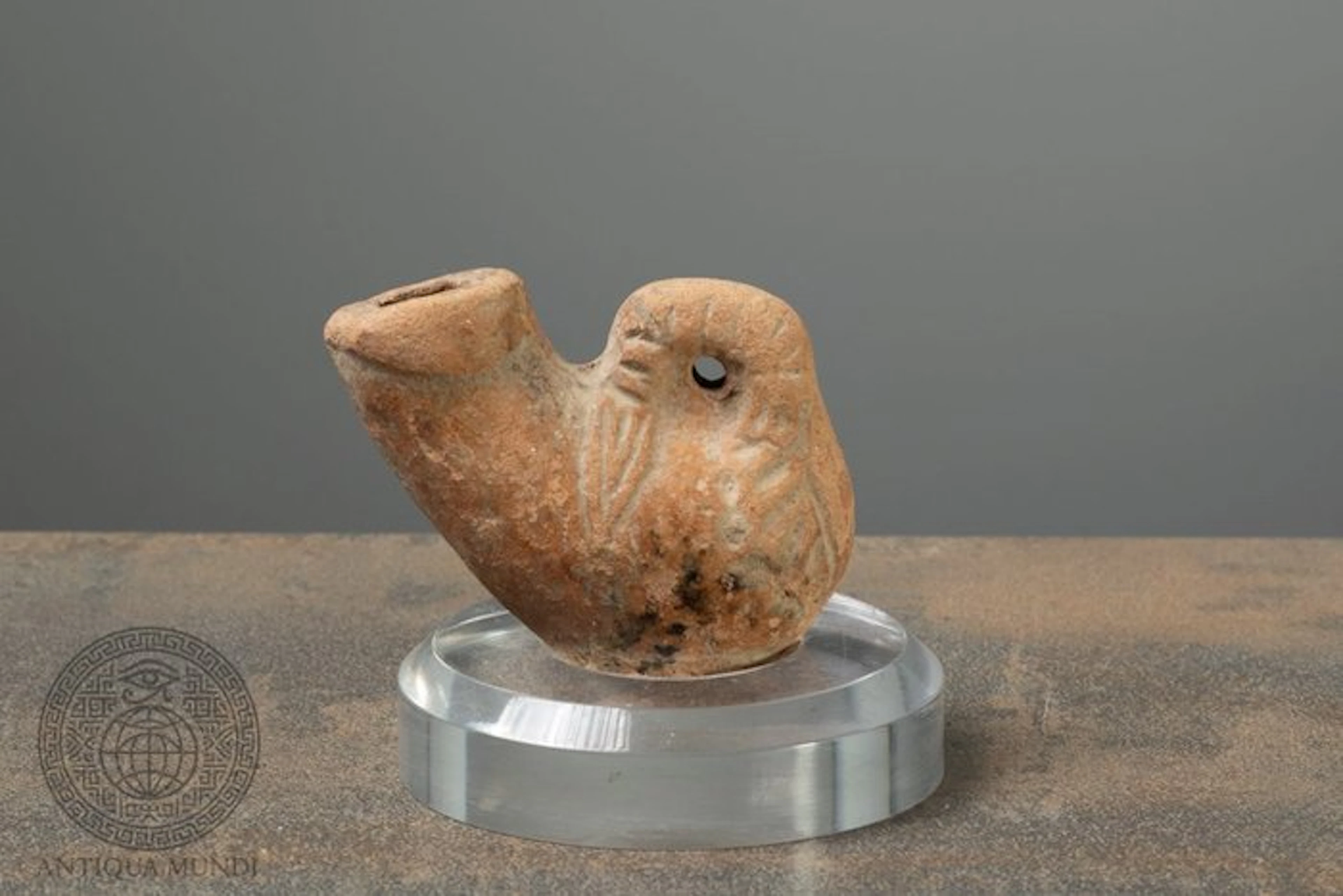 Roman-Nabataean Terracotta Bird Vessel – Swan or Long-Necked Water Bird - 6 cm