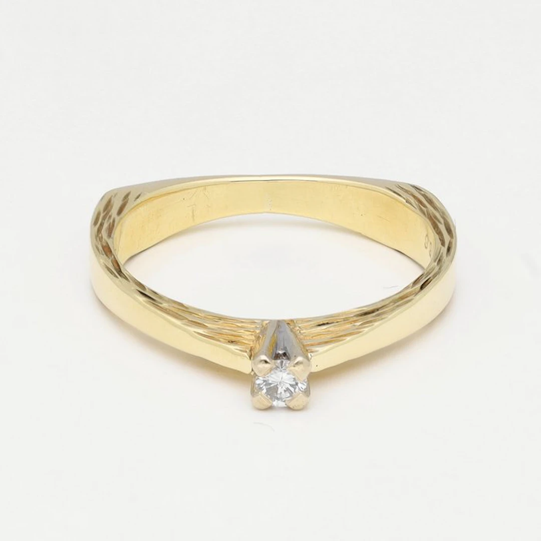 Ring - 14 kt. Yellow gold Diamond (Natural)
