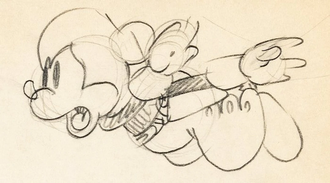 Walt Disney – Mickey Mouse Animation Drawing - Two-Gun Mickey (1934)