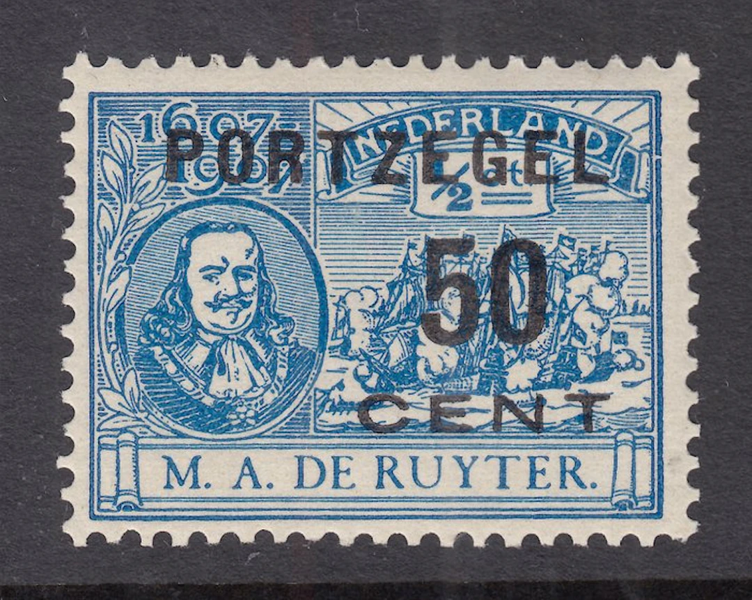 Netherlands 1907 - Postage overprint De Ruyter, with a plate error. - NVPH P42