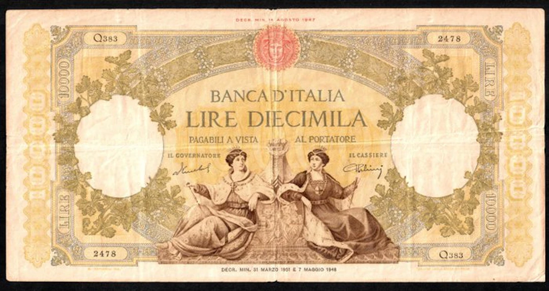Italy. - 10.000 Lire 31/03/1951 "Regine del Mare"...