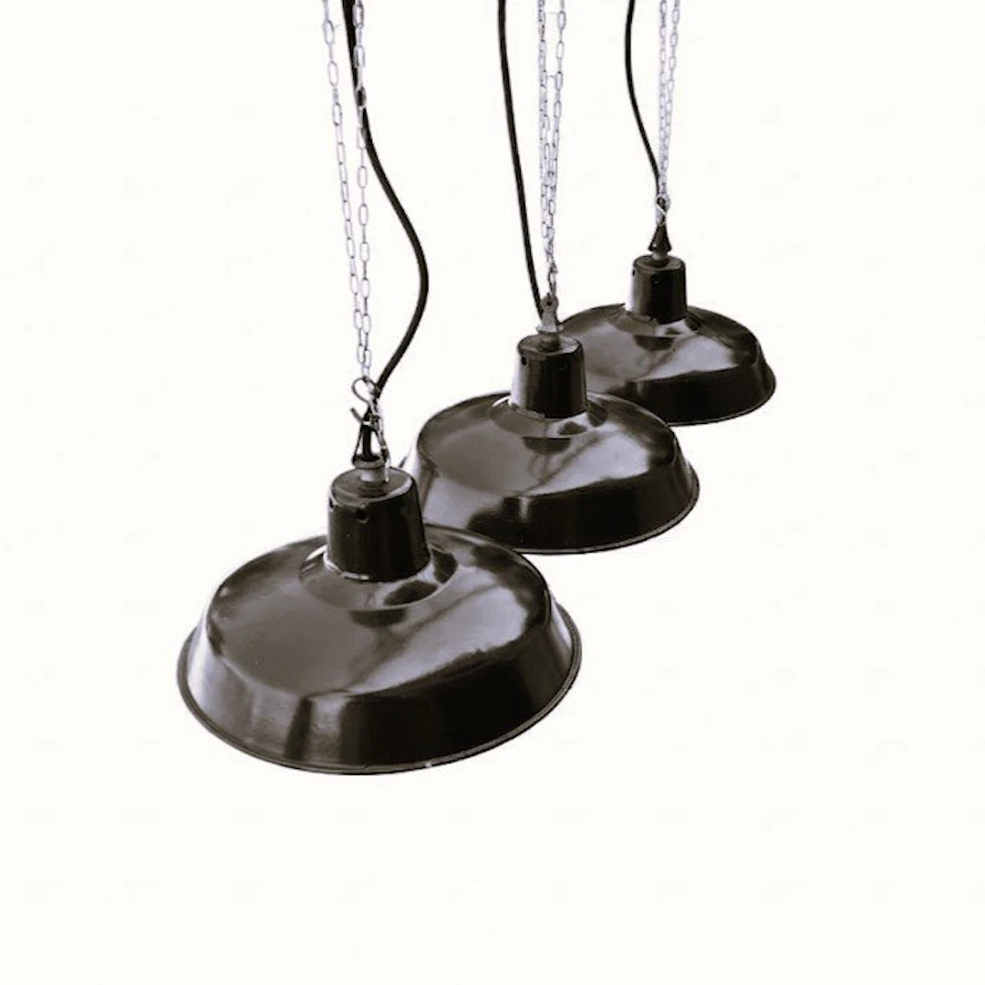 Manifattura Francese - Hanging lamp (3) - 3 enameled...