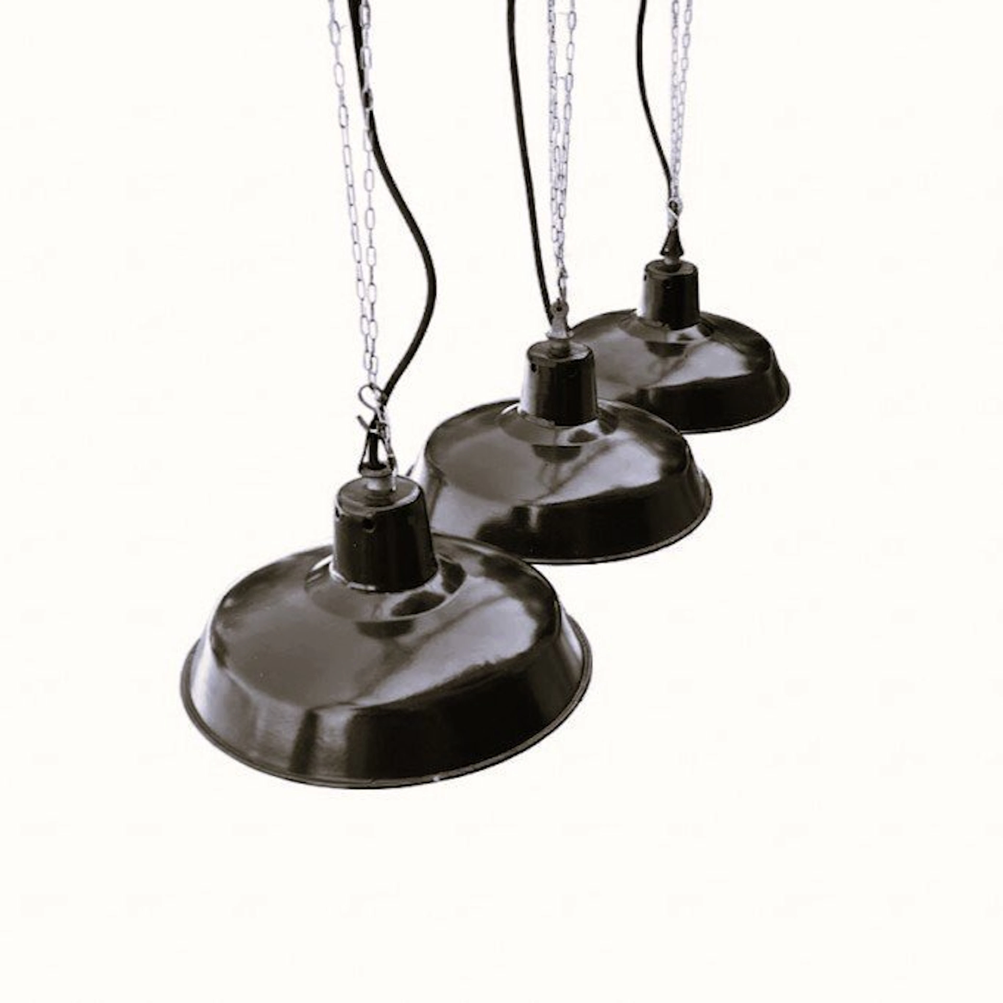 Manifattura Francese - Hanging lamp (3) - 3 enameled...