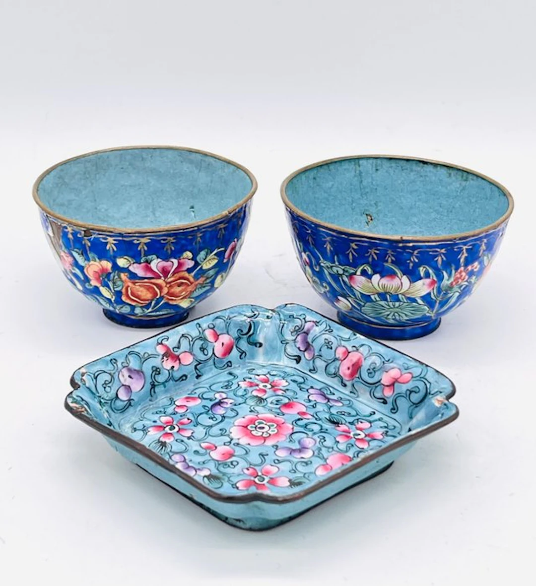Tea bowl (3) - Enamel - Enamel Tea bowls and dish
