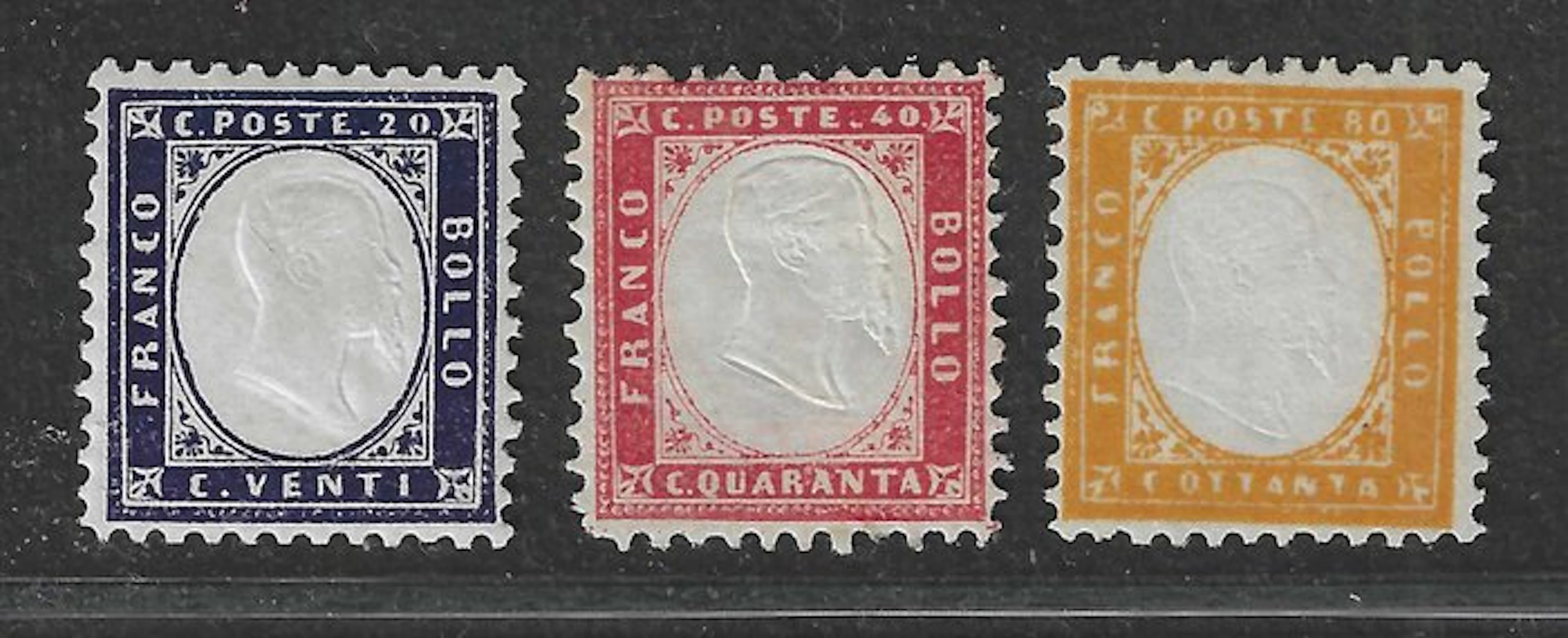 Italy Kingdom 1862 - The three denominations: 20c MNH