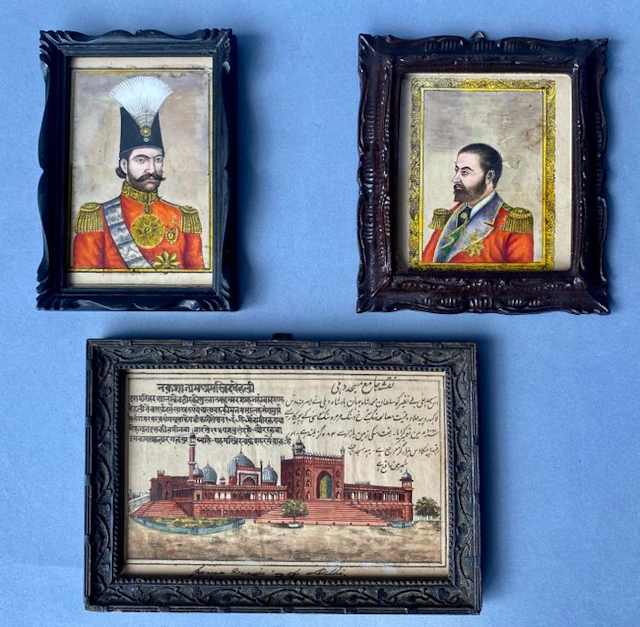 Collection of three hand-coloured prints