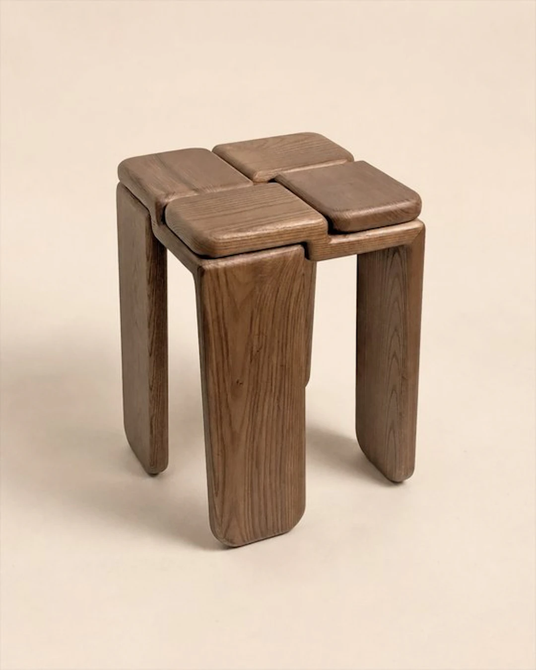 Luis Gimeno - Stool - Solid Ash Wood - Stool / Side Table