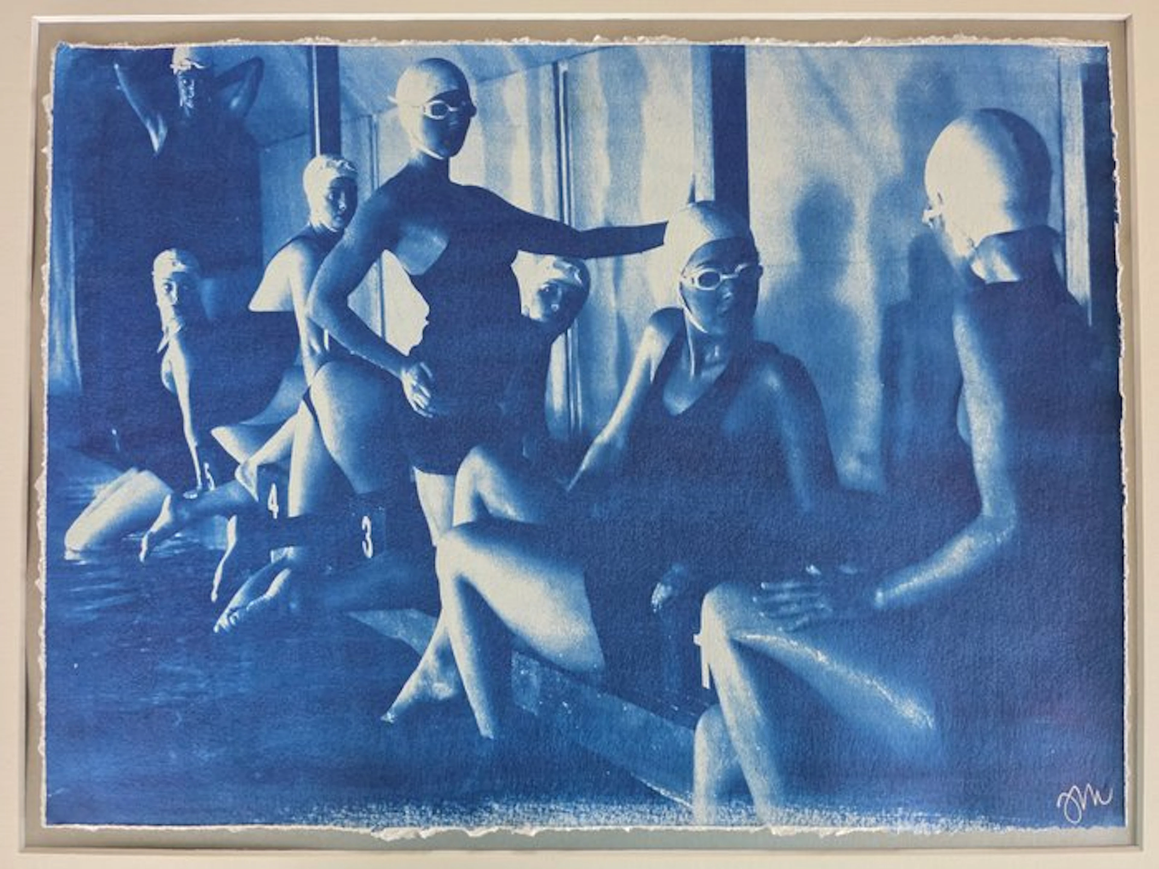 Justine Joseph (1971-) - Pool Ladies Nattering by Michael Joseph, cyanotype