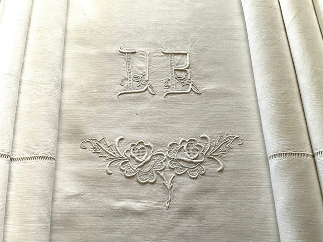 Early XXth Century bed linen with V.B. initials - Textile - 3 m - 2.2 m