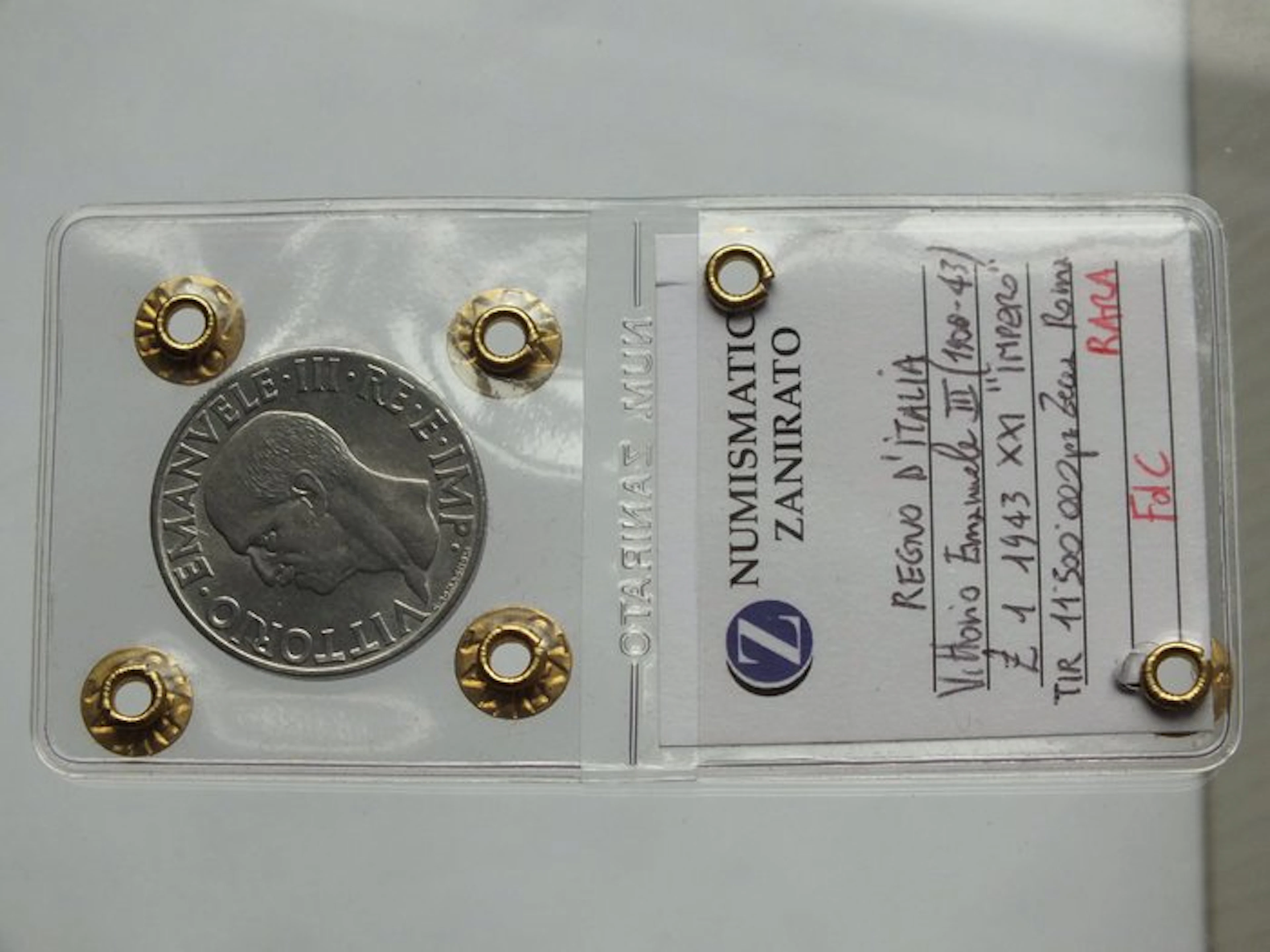 Italy, Kingdom Vittorio Emanuele III. 1 Lira 1943 "Impero" (No reserve price)