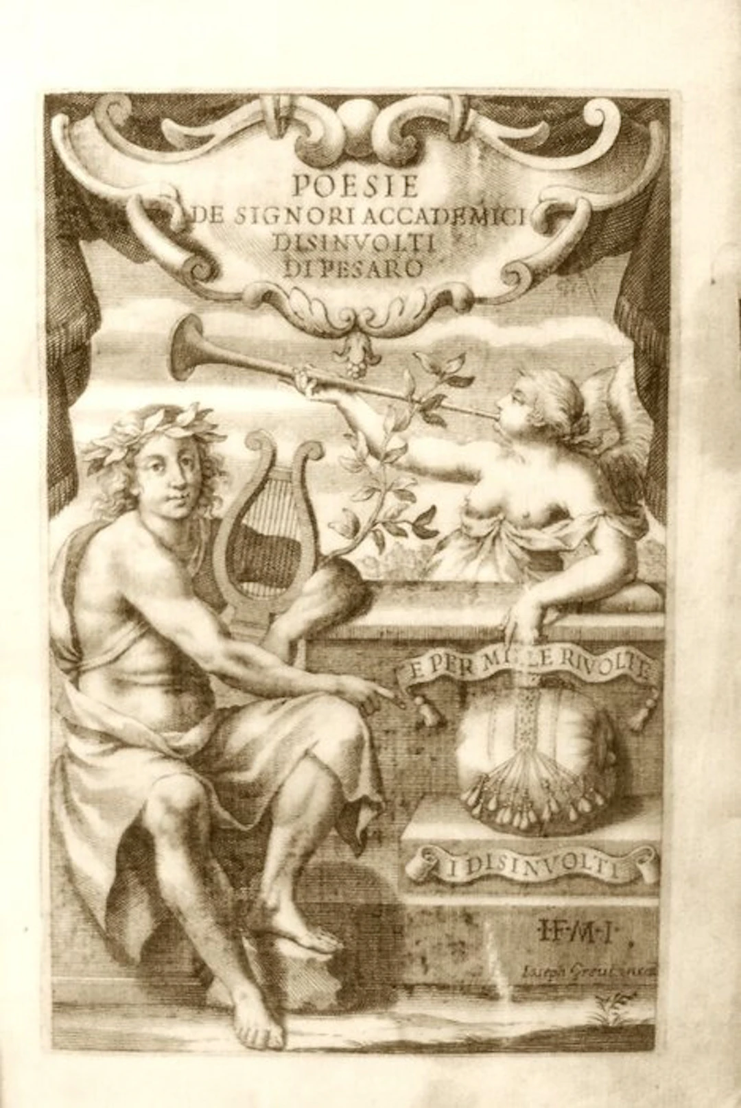 Anonimo. - Poesie degli Accademici Disinvolti di Pesaro. Prima Edizione. - 1649