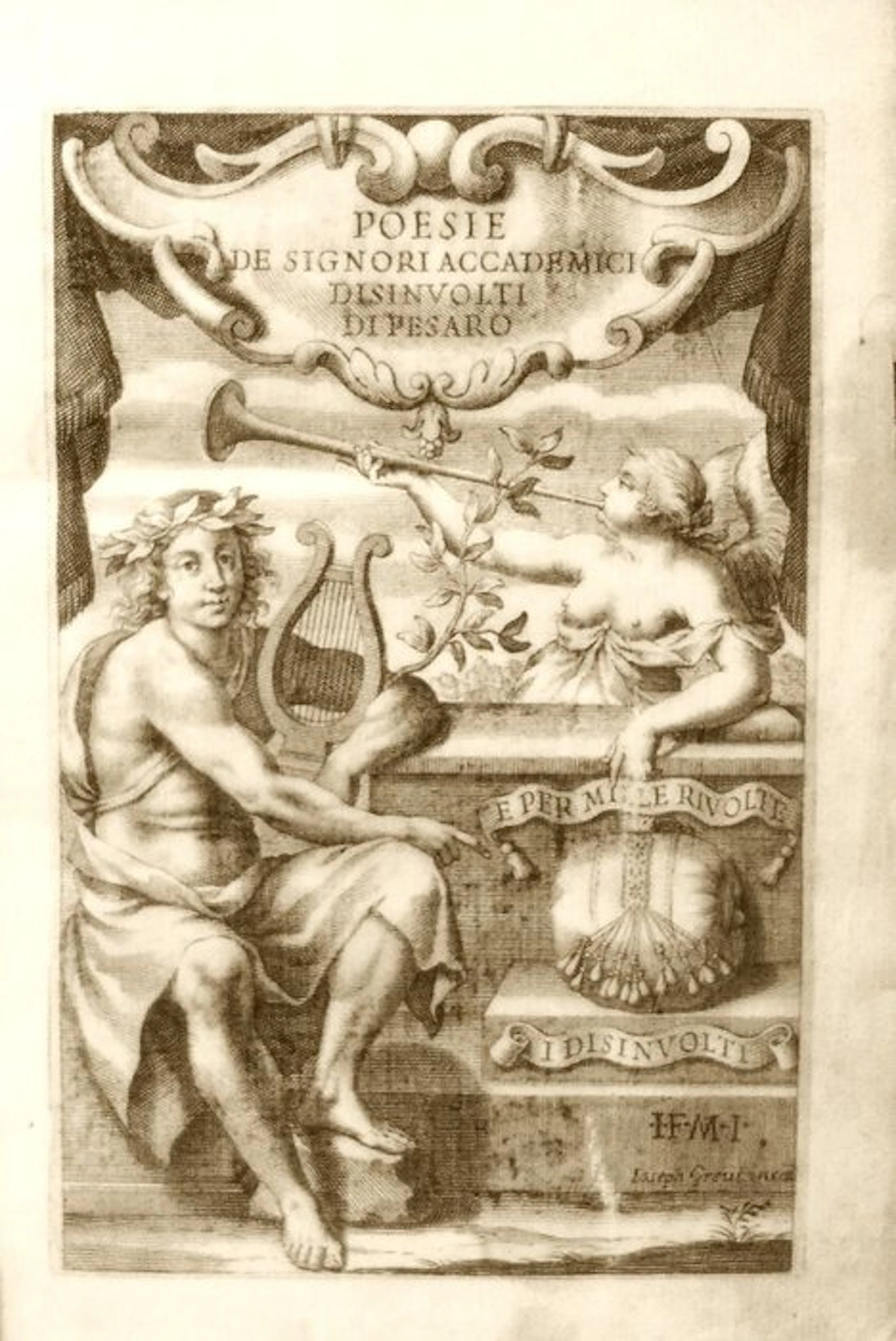Anonimo. - Poesie degli Accademici Disinvolti di Pesaro. Prima Edizione. - 1649
