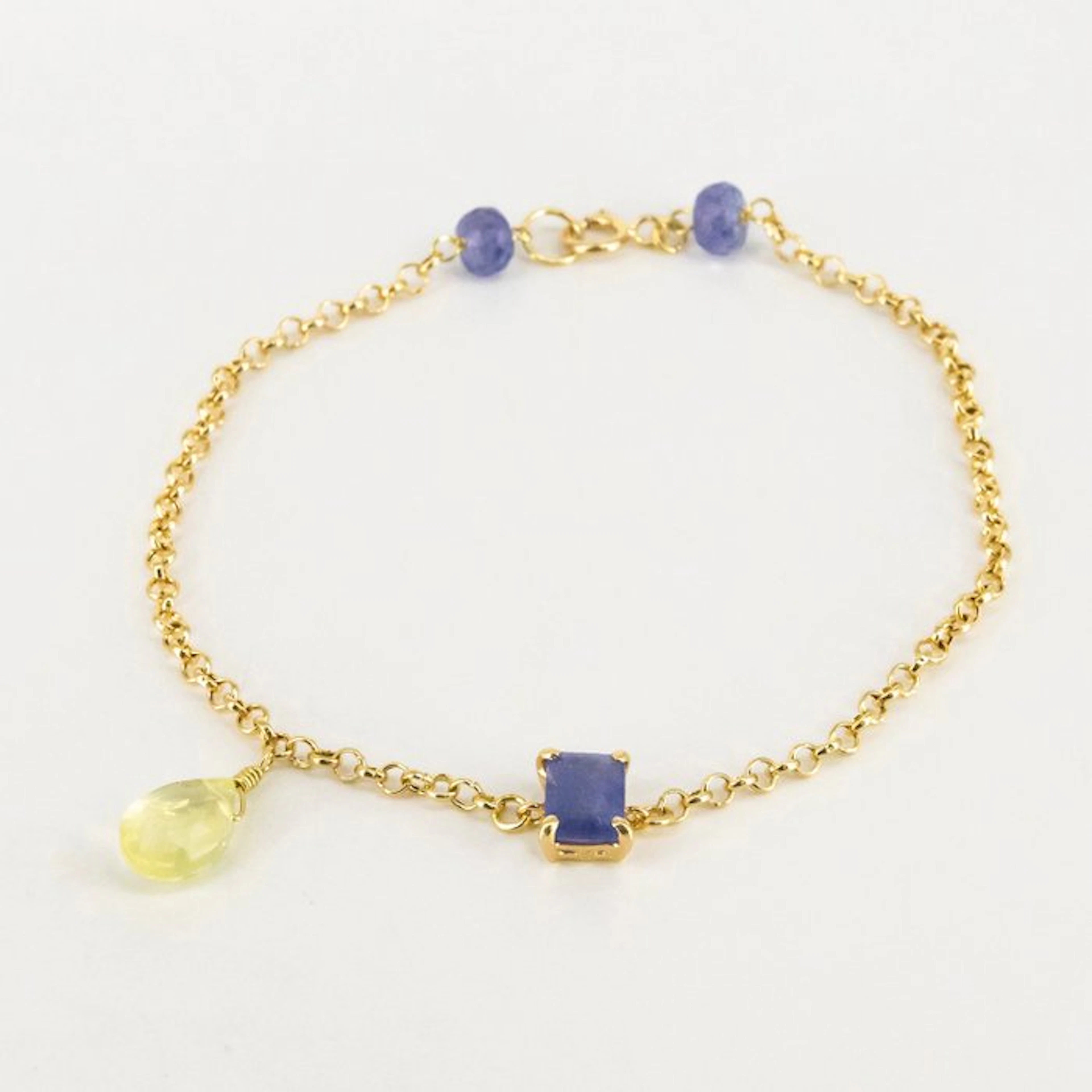Bracelet - 18 kt. Yellow gold - 3.90ct. tw. Tanzanite - Citrine