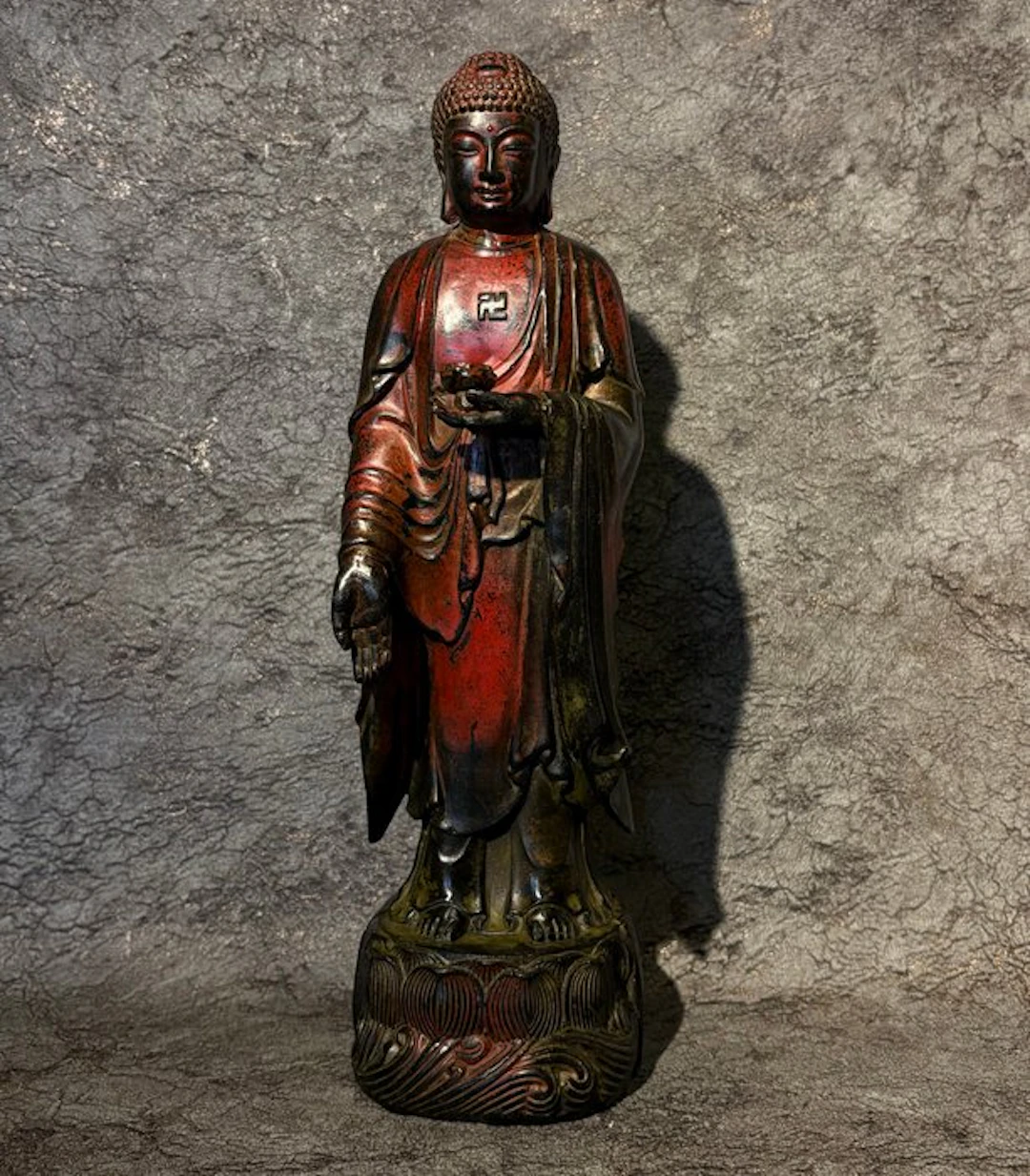 Groot formaat staande Shakyamuni Boeddha - Bronze - China (No reserve price)