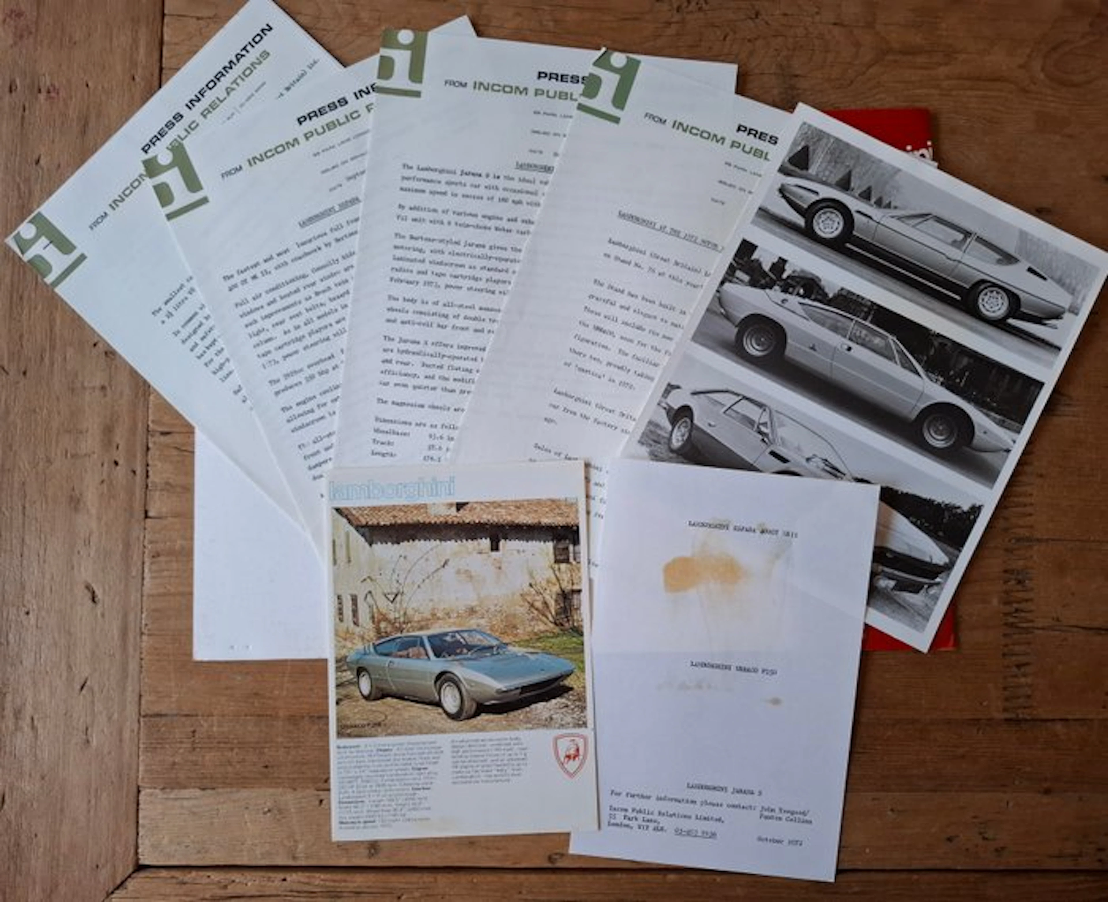 Press documentation - Lamborghini - Urraco P250 - Espada...