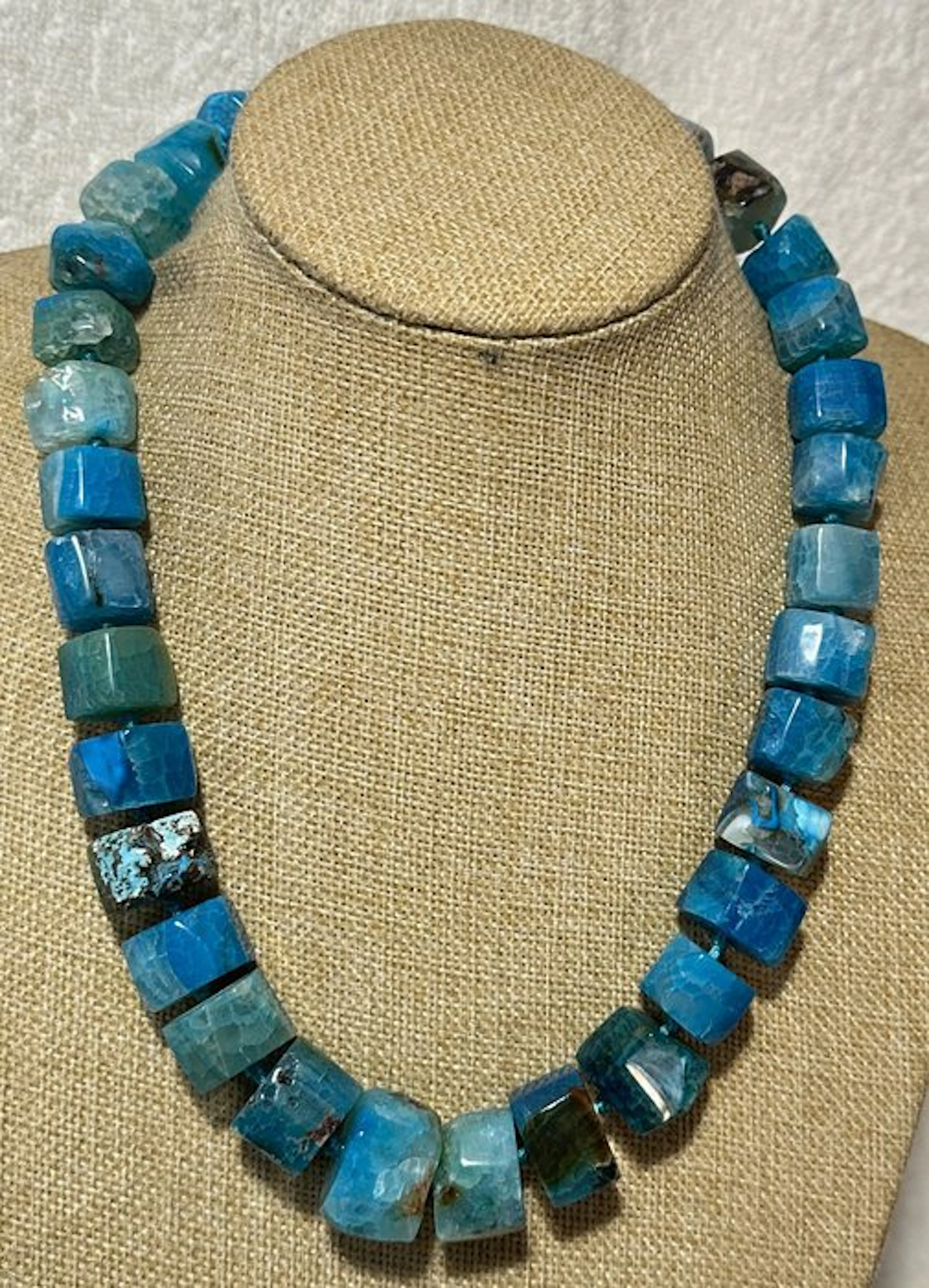 Blue Agate from Brazil and Natural Blue Nephrite /1335 ct...
