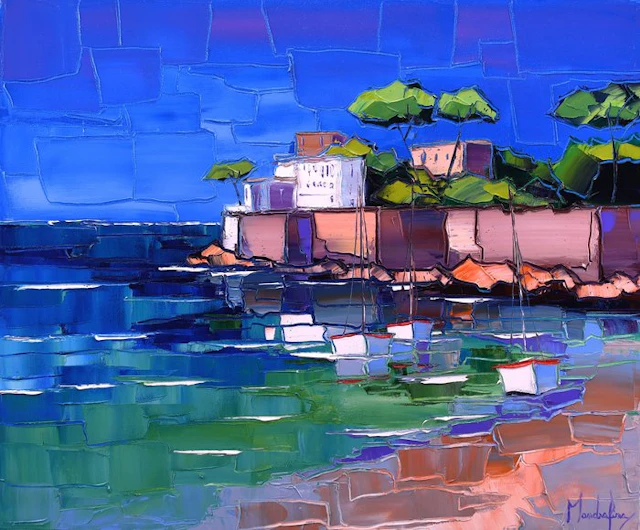 Caroline Mandrafina - Pfleger " LARGE " Plage de Bestouan " Cassis "