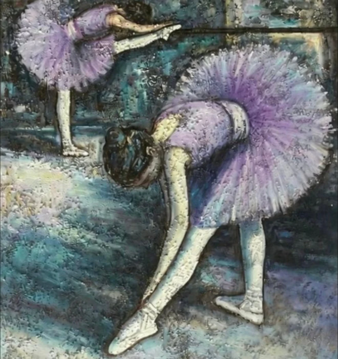 L. Dulac (XX) - Due ballerine alla sbarra