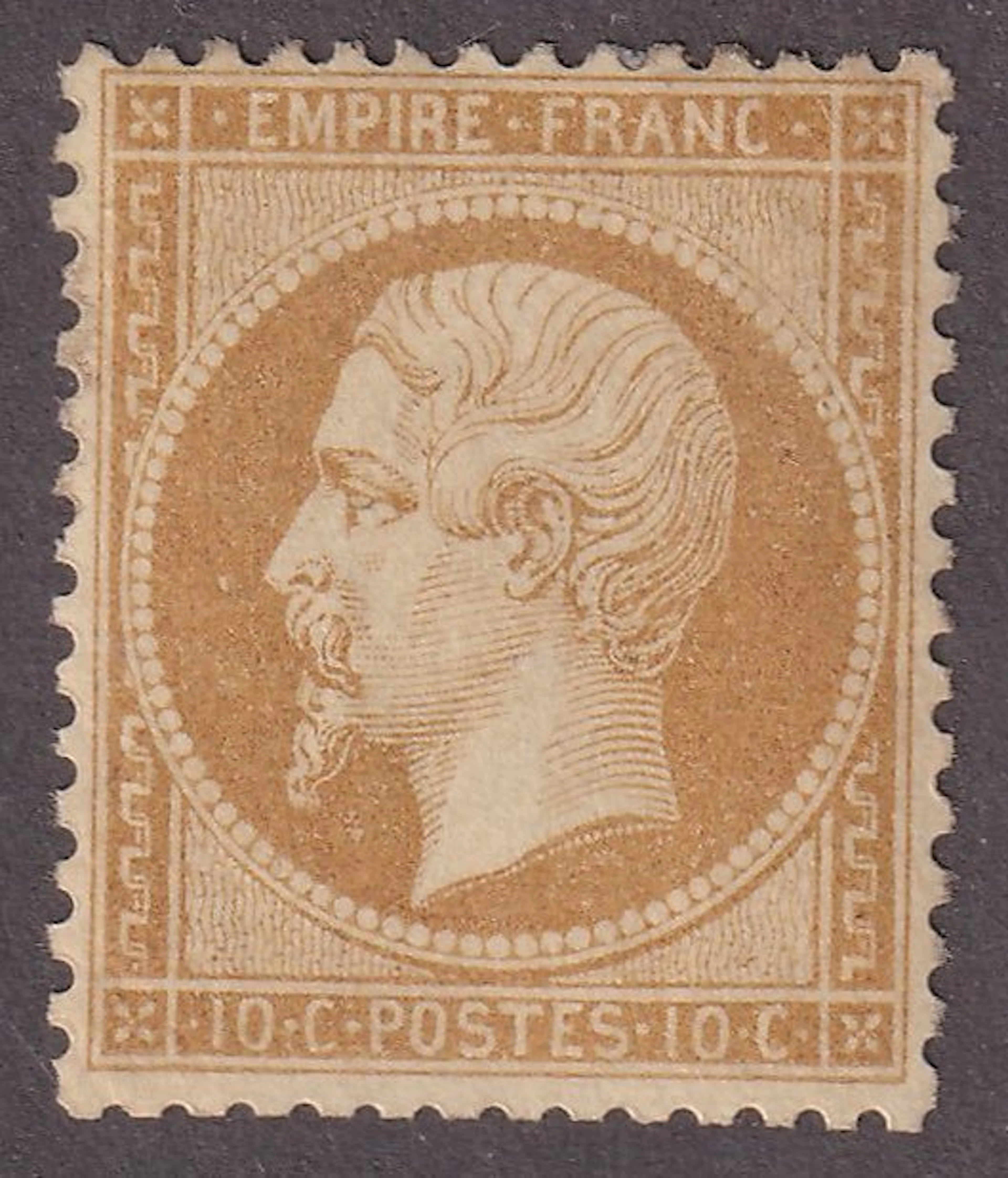 France - 10c bistre mint* - TTB - Yvert n°21