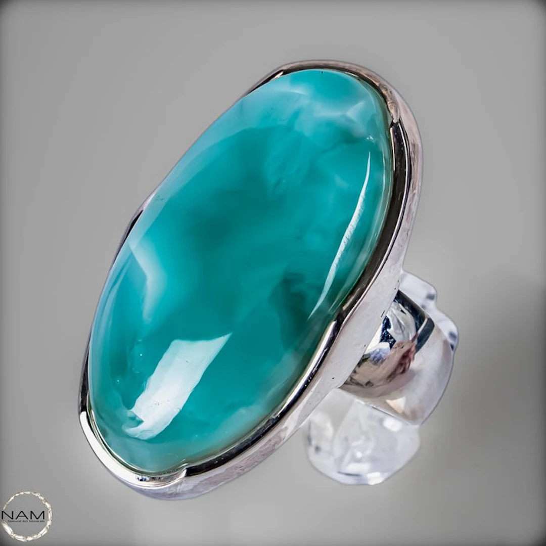 Exclusive Larimar ring in 925 silver – the blue of the...