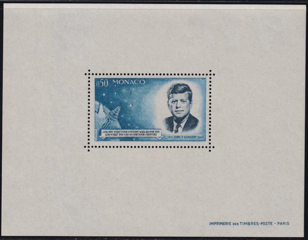 Monaco 1964 - Kennedy Sheetlet Uniform BFS8 intact MNH**