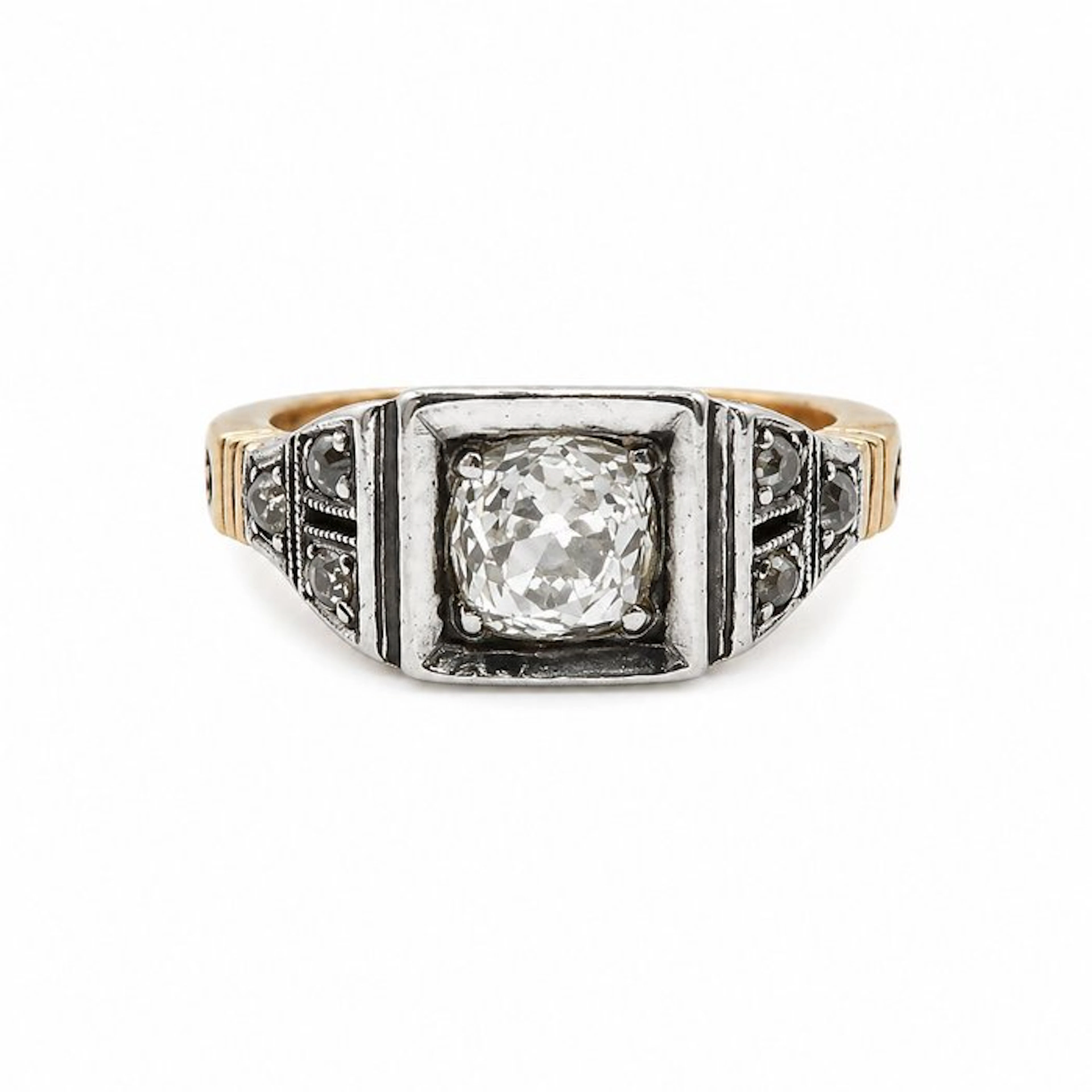 Ring - 14 kt. Rose gold, Silver - 0.89ct. tw. Diamond (Natural) - Diamond