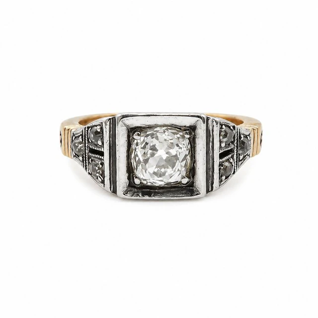 Ring - 14 kt. Rose gold, Silver - 0.89ct. tw. Diamond (Natural) - Diamond
