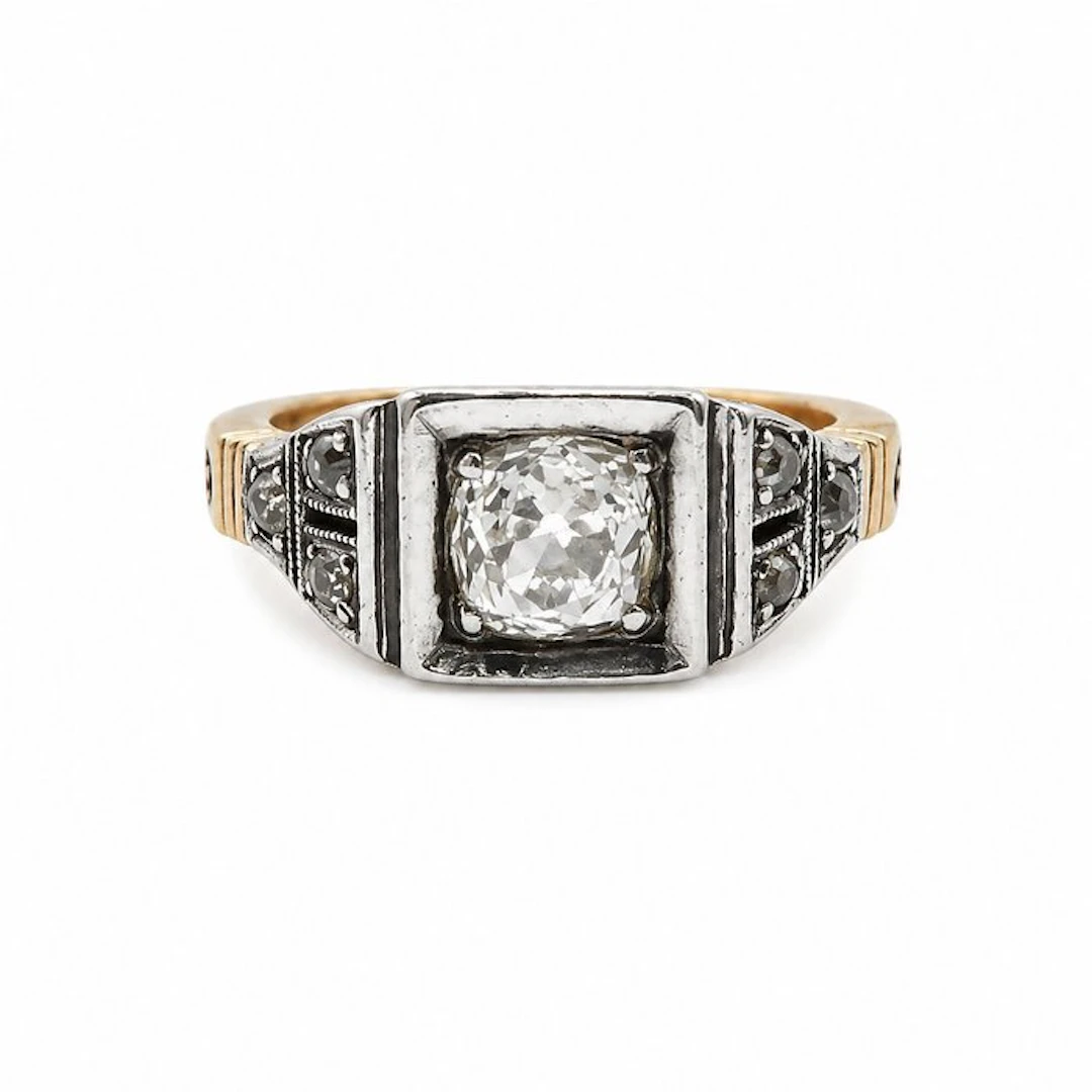 Ring - 14 kt. Rose gold, Silver - 0.89ct. tw. Diamond (Natural) - Diamond