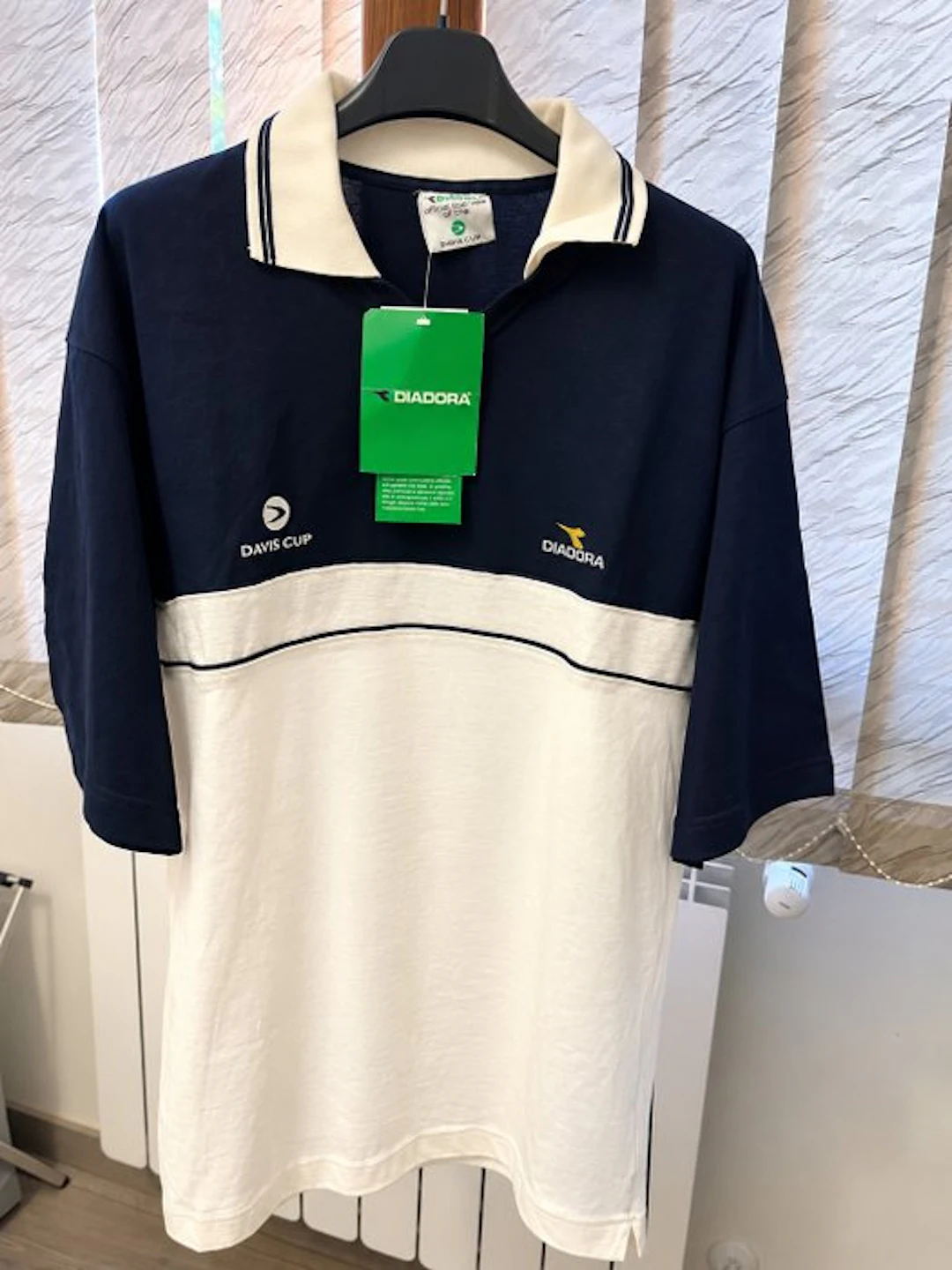 Diadora Davis Cup Vintage 90s Polo Tennis NOS Deadstock M - 1990 - Jersey