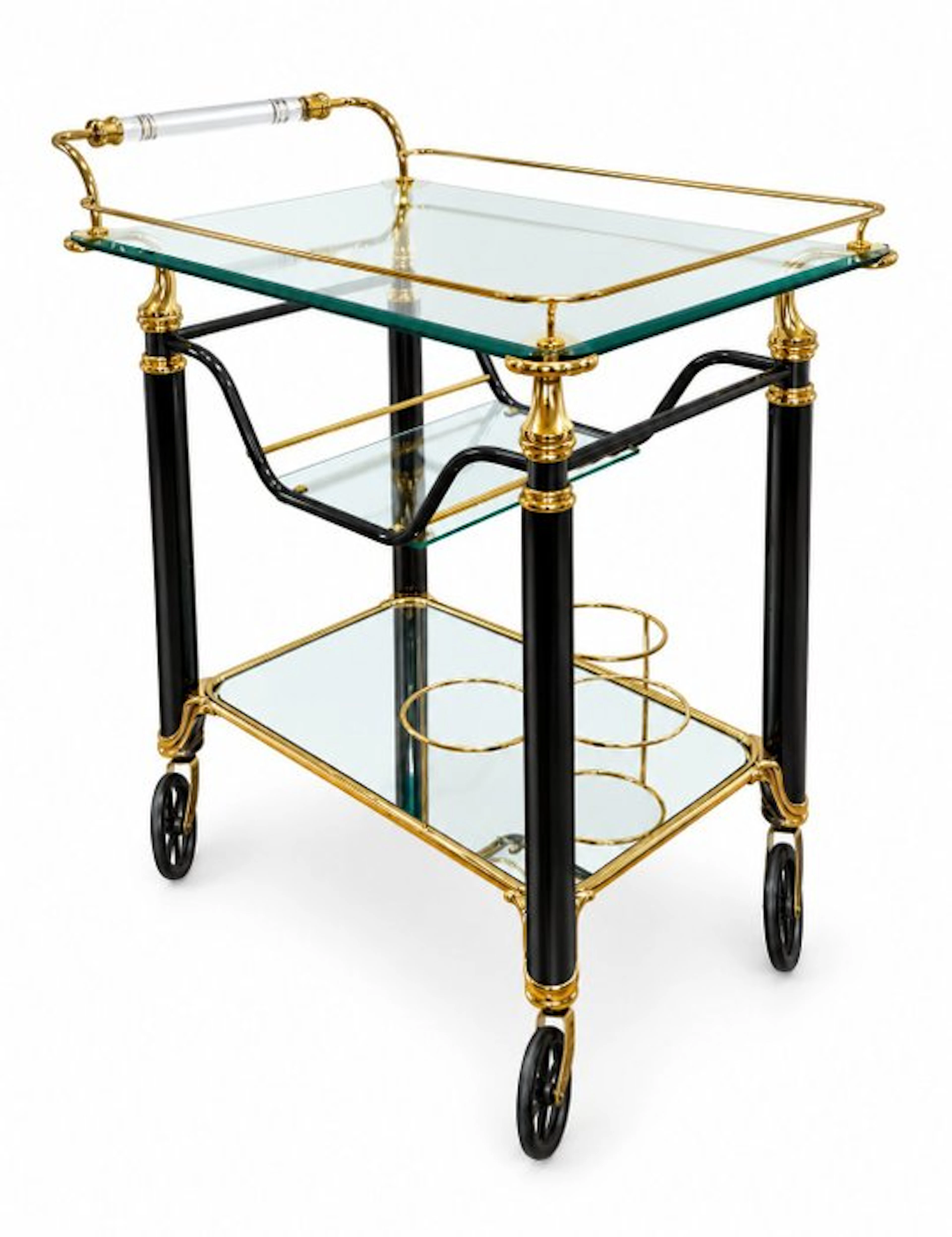 Serving trolley - Brass, Crystal, Glass