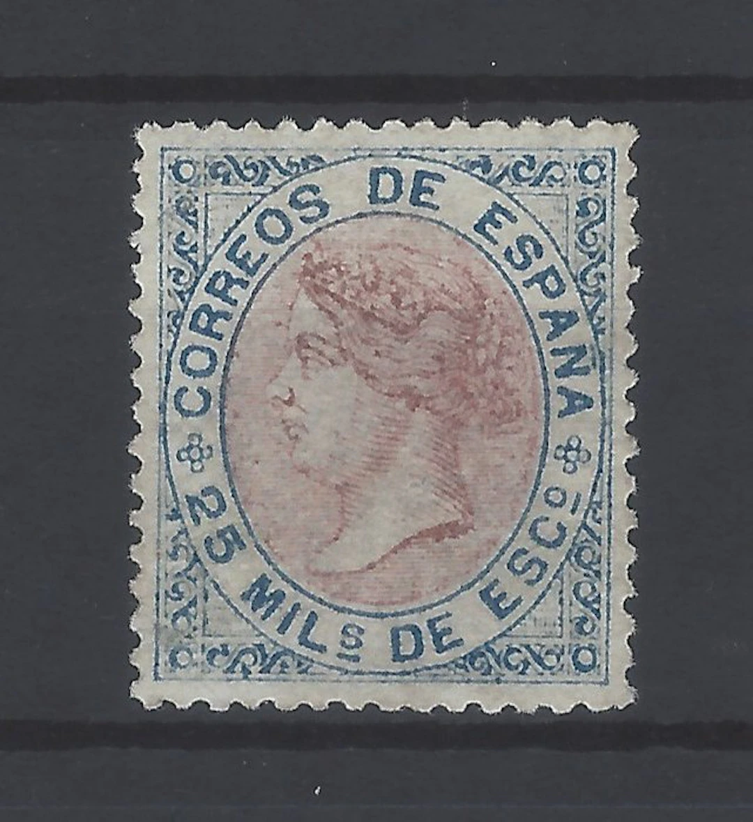 Spain 1867 - Elizabeth II 25 thousandths - well centered - Edifil…95