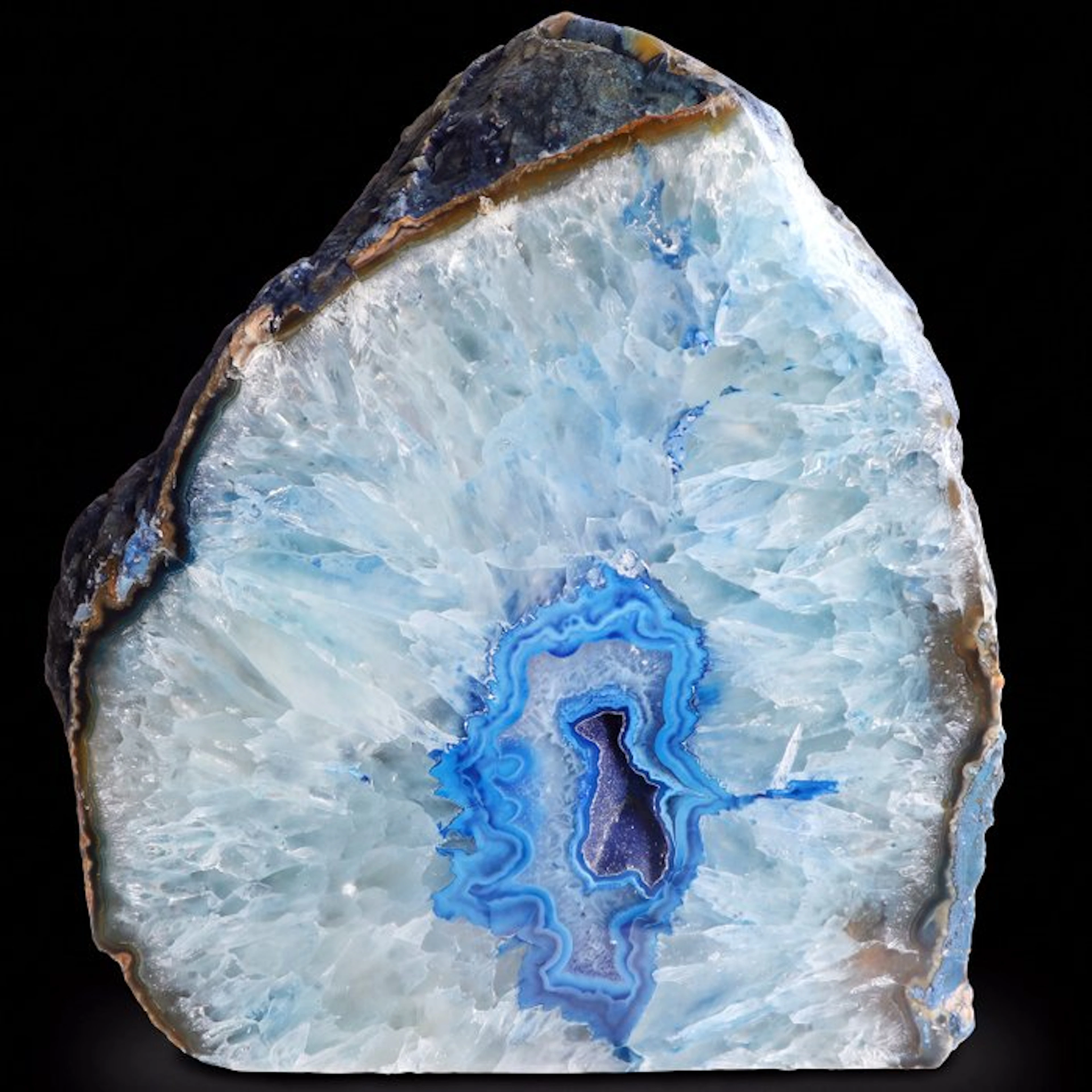 XXL Ink Blue Agate - 27x15x21 cm - Geode- 13.6 kg